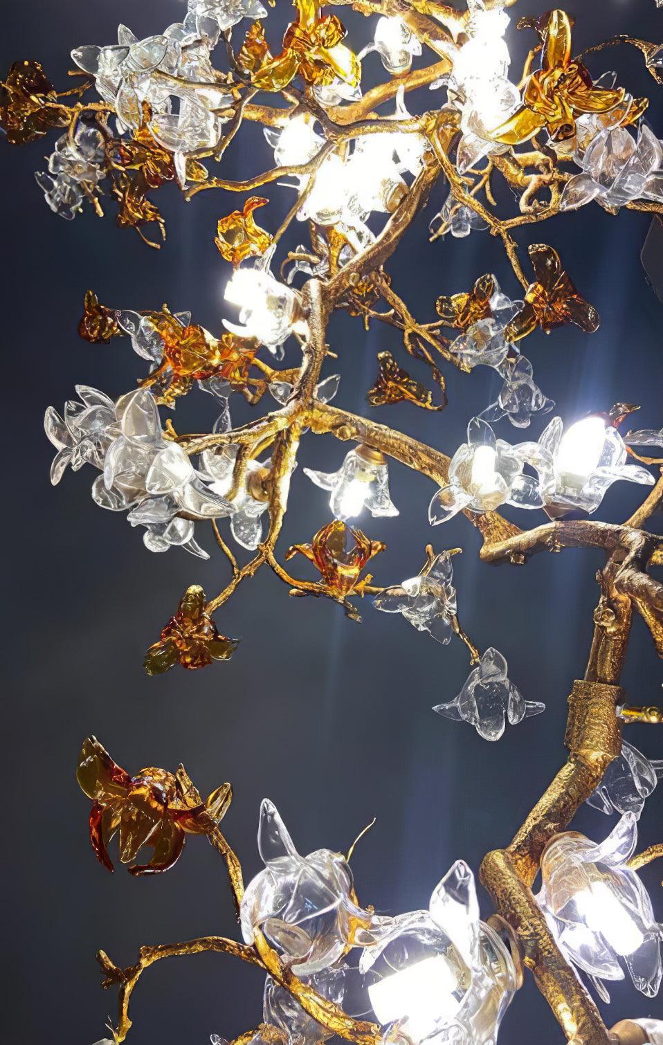 Brass Maple Branch Chandelier - Cueteks