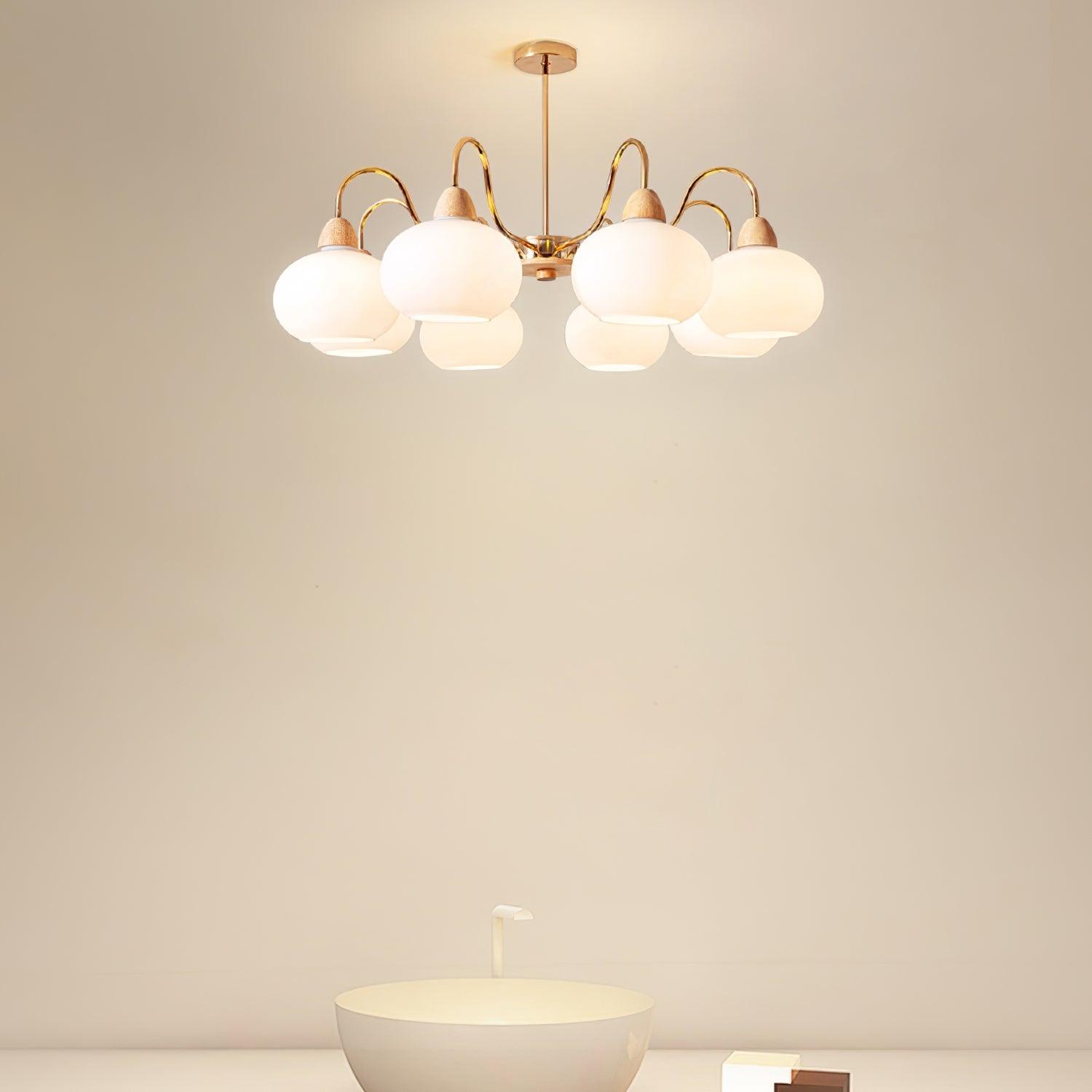 Glass Persimmon Chandelier - Cueteks