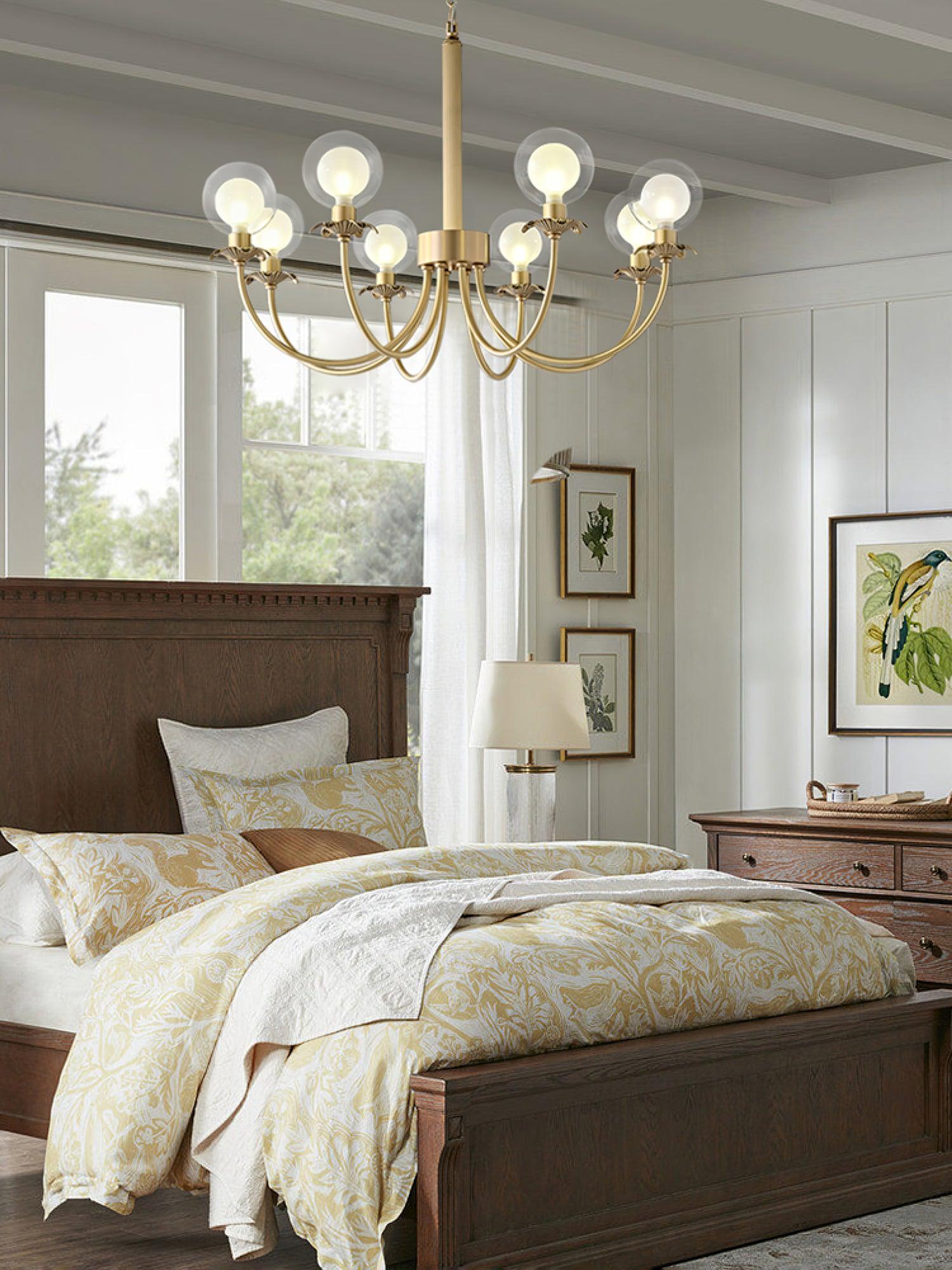 Aureate Radiance Glass Chandelier - Cueteks
