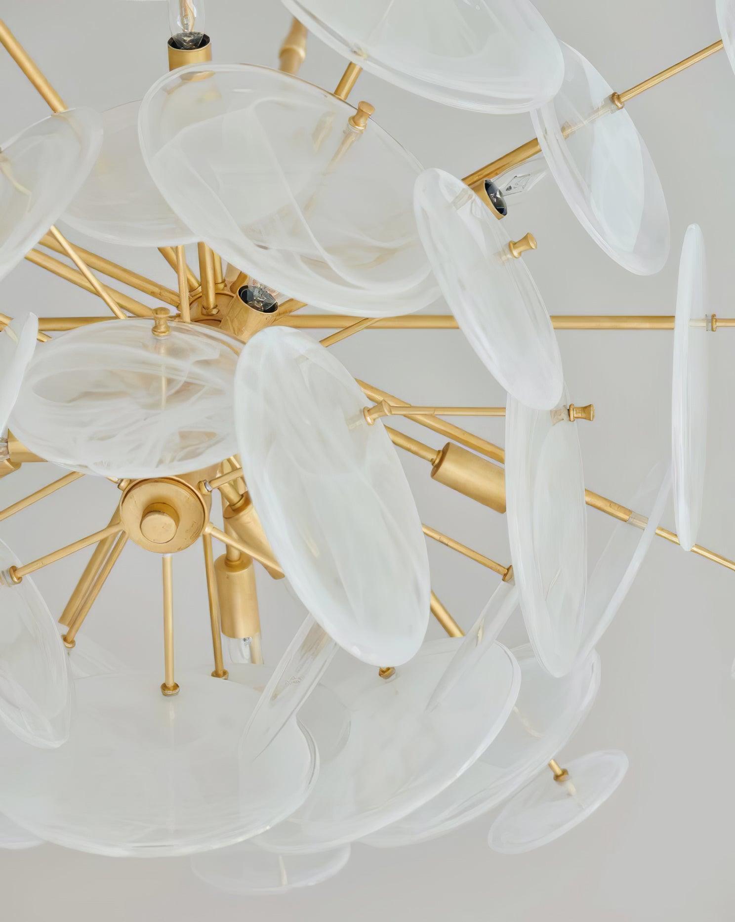 Brass Discs Cascading Chandelier - Cueteks