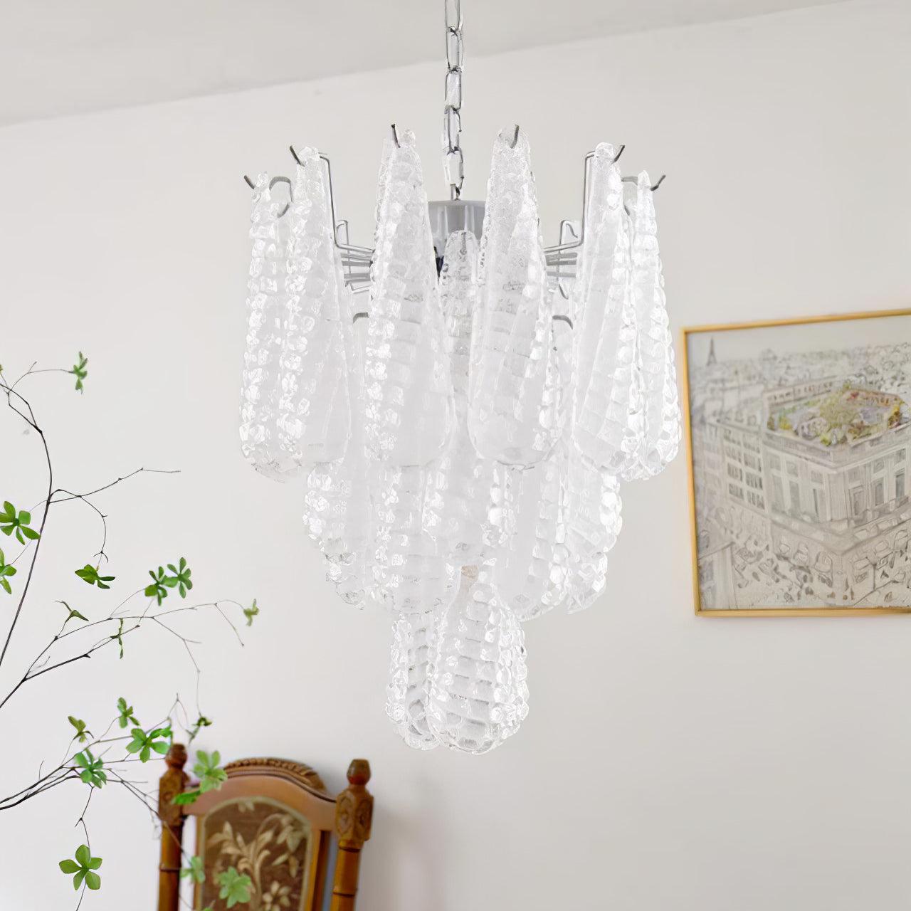 Grid Glass Waterfall Chandelier - Cueteks