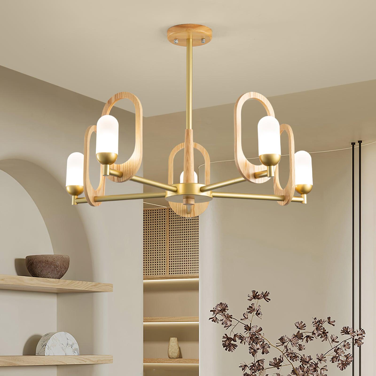 Wood Art Halo Chandelier - Cueteks