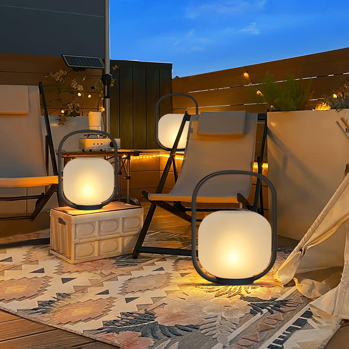 Portable Lantern Outdoor Table Lamp with Solar Panel - Cueteks