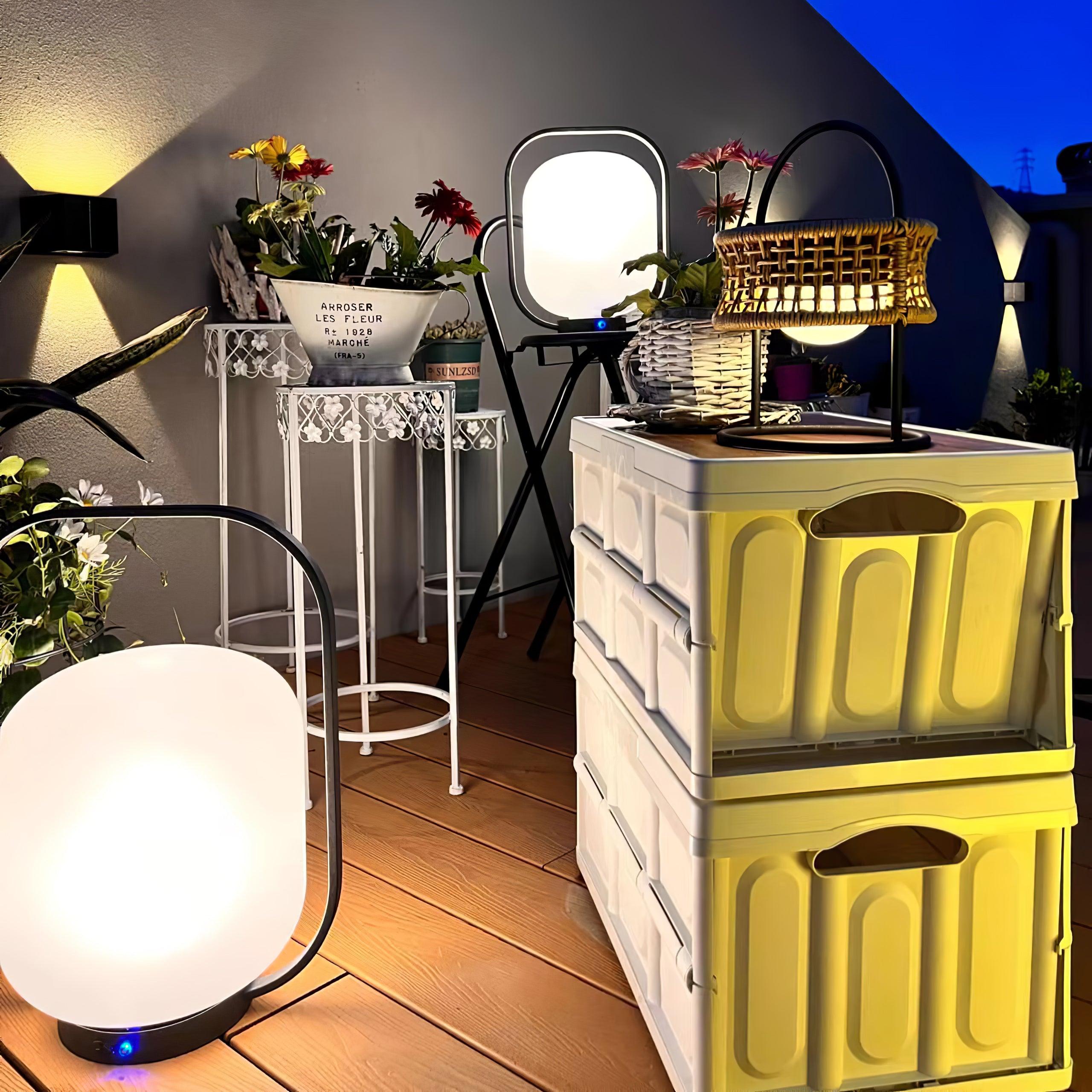 Portable Lantern Outdoor Table Lamp with Solar Panel - Cueteks