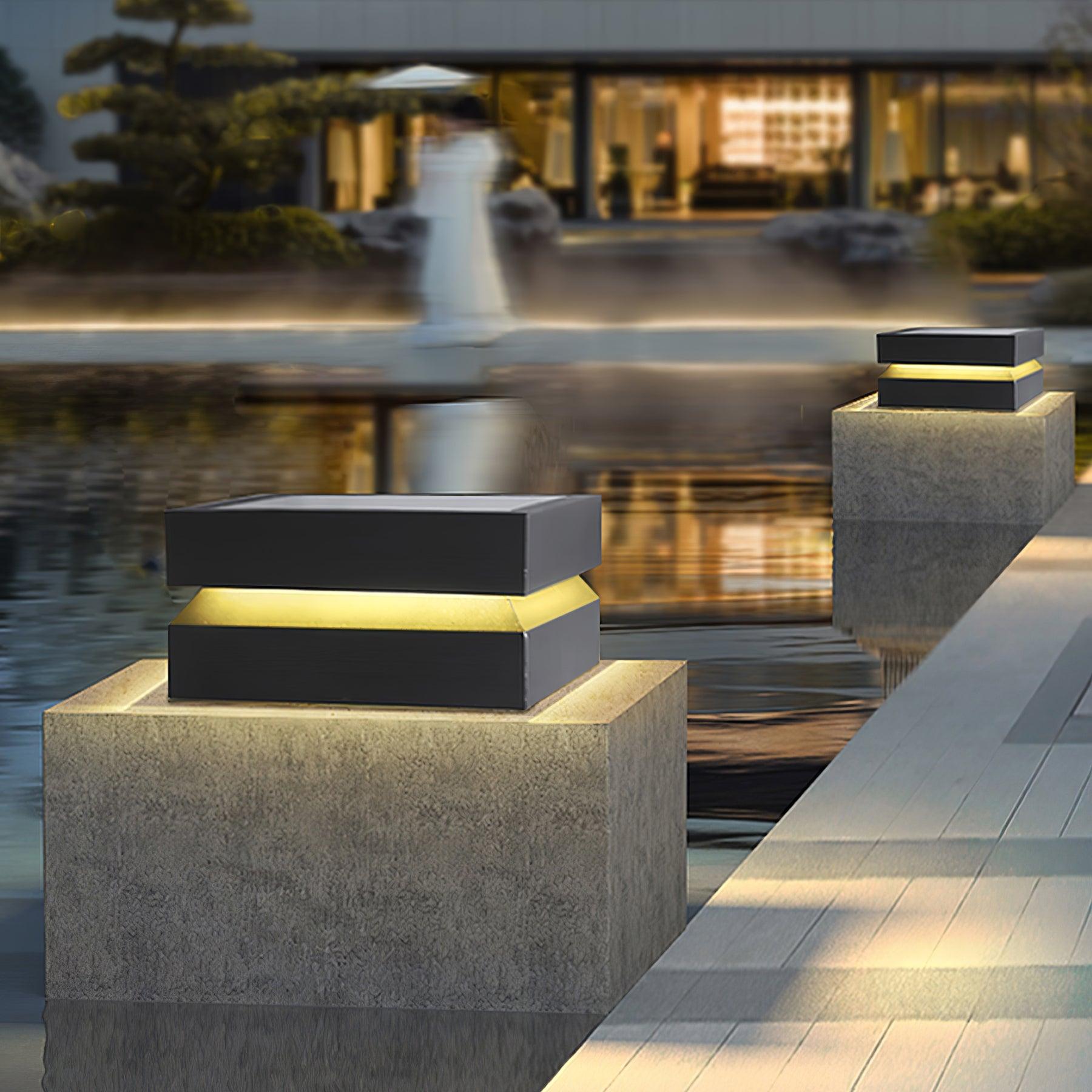 Solar Power Square Post Light - Cueteks