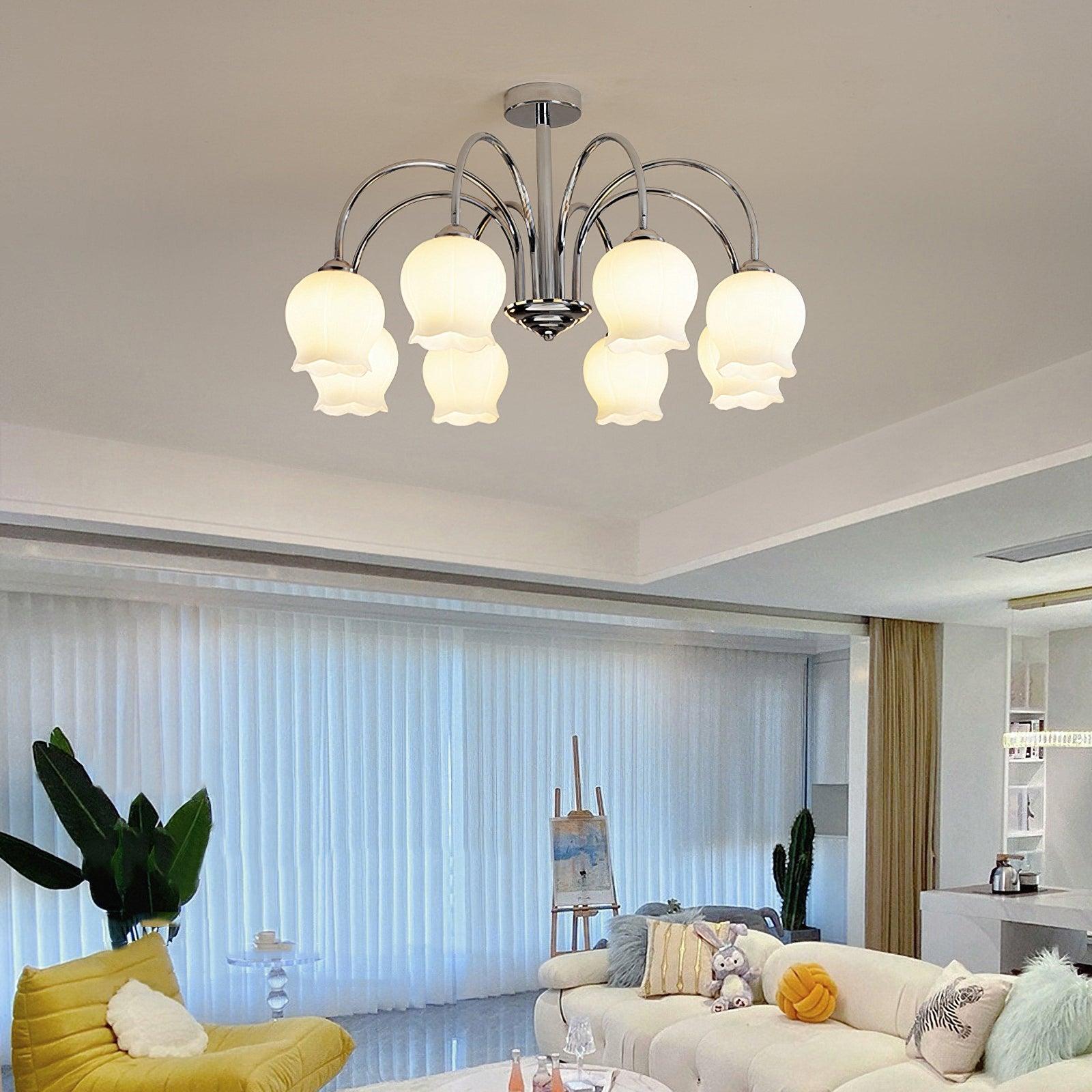Floral Glass Chandelier - Cueteks