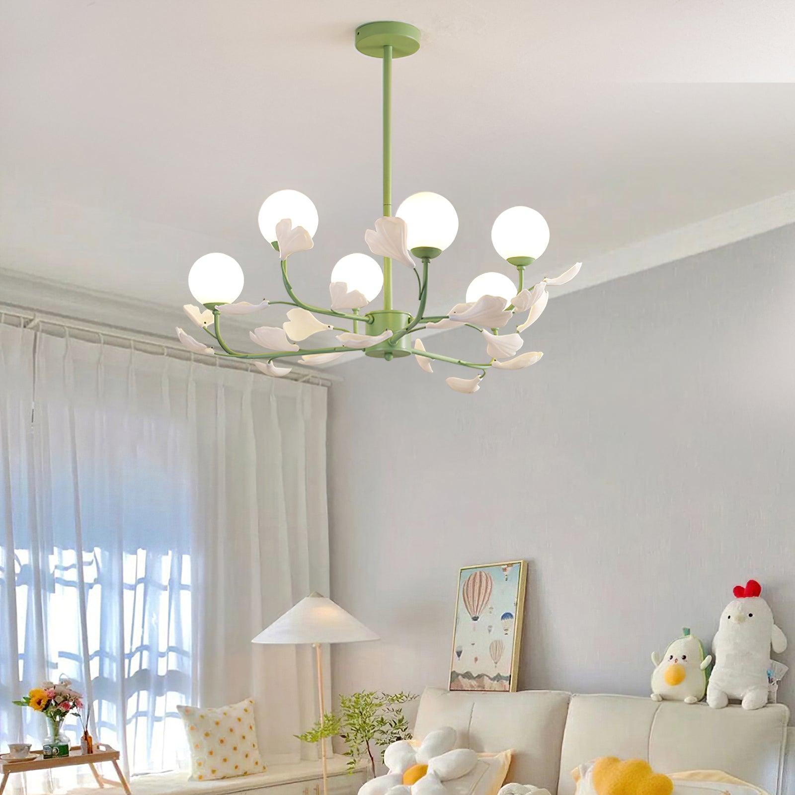 Opal Glass Chandelier - Cueteks