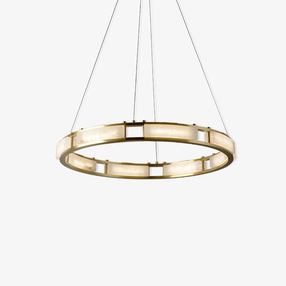 Qatar alabaster ring chandelier suspended on white