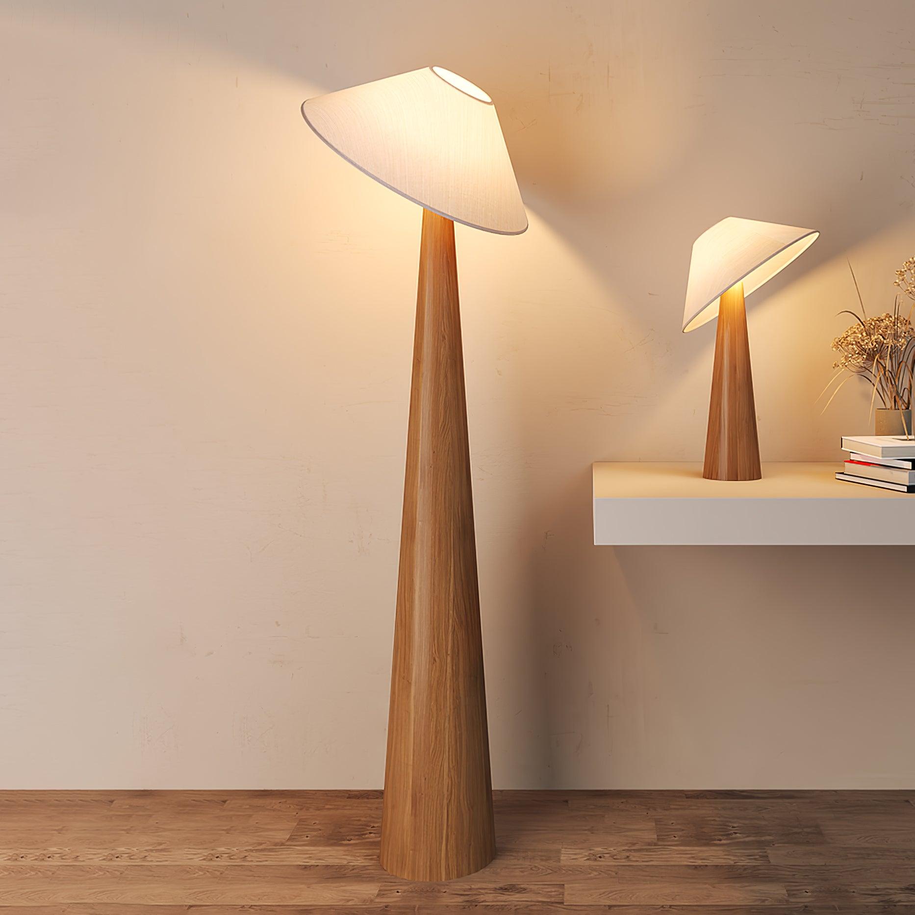 Tilt Hat Wooden Floor Lamp - Cueteks