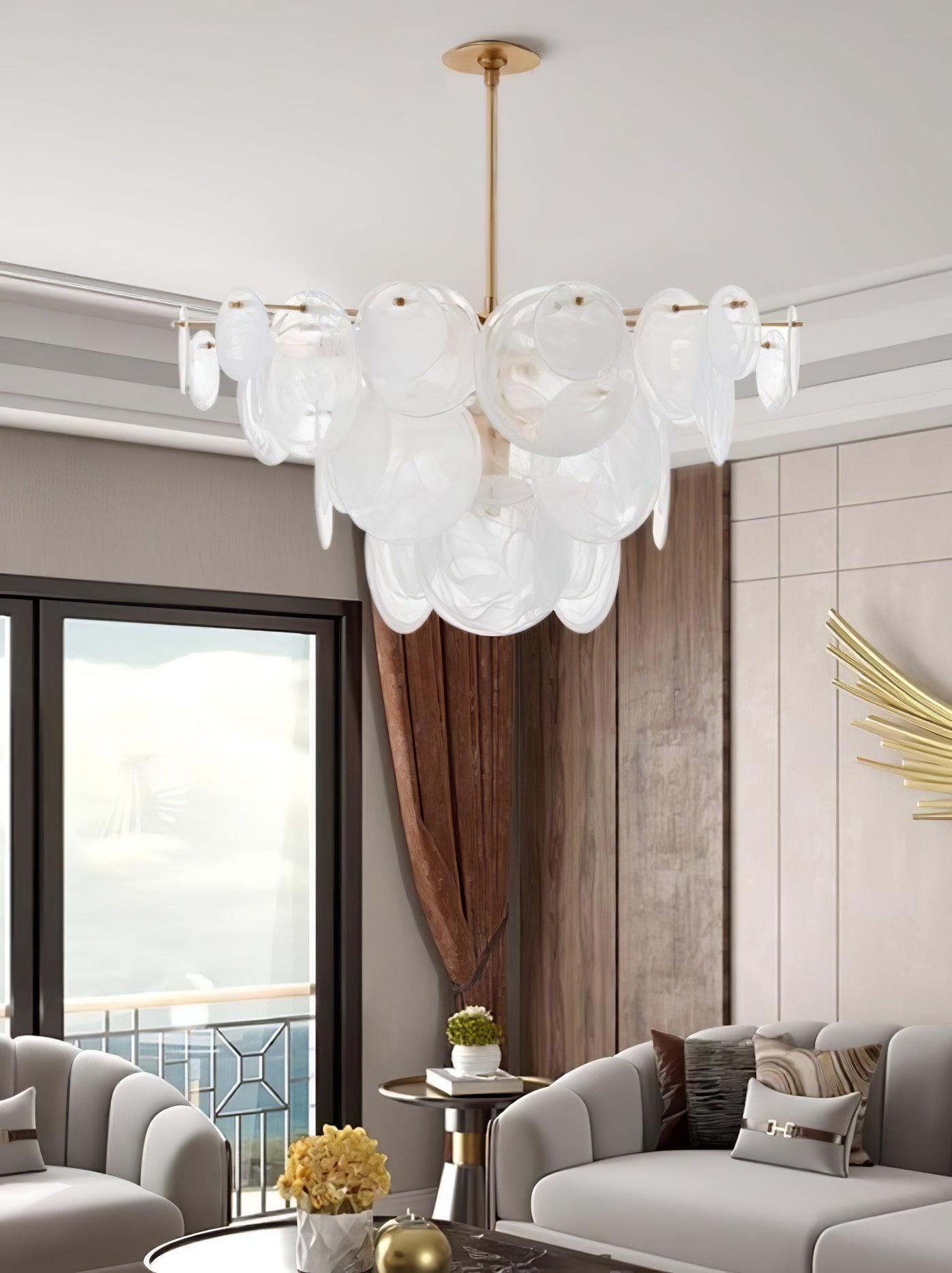 Brass Discs Cascading Chandelier - Cueteks
