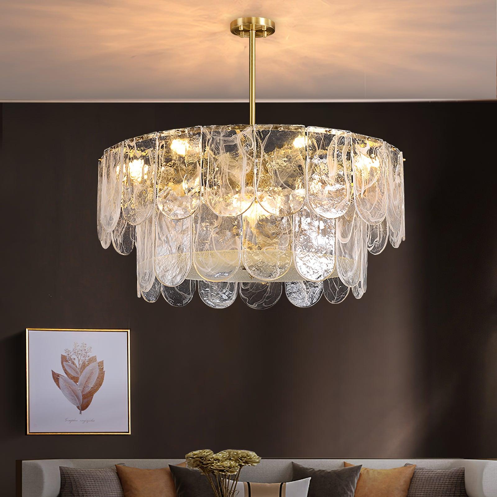 Traditional Classic Metal Glass Chandelier - Cueteks
