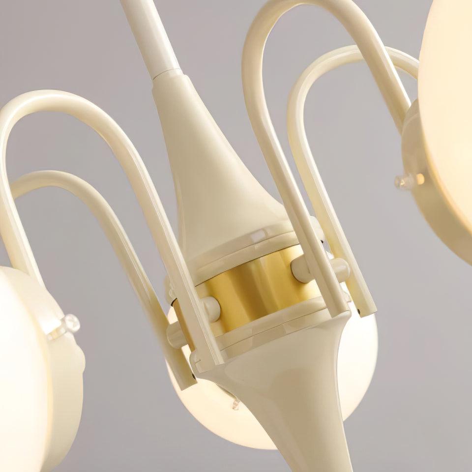 Cream Glass Ball Chandelier - Cueteks