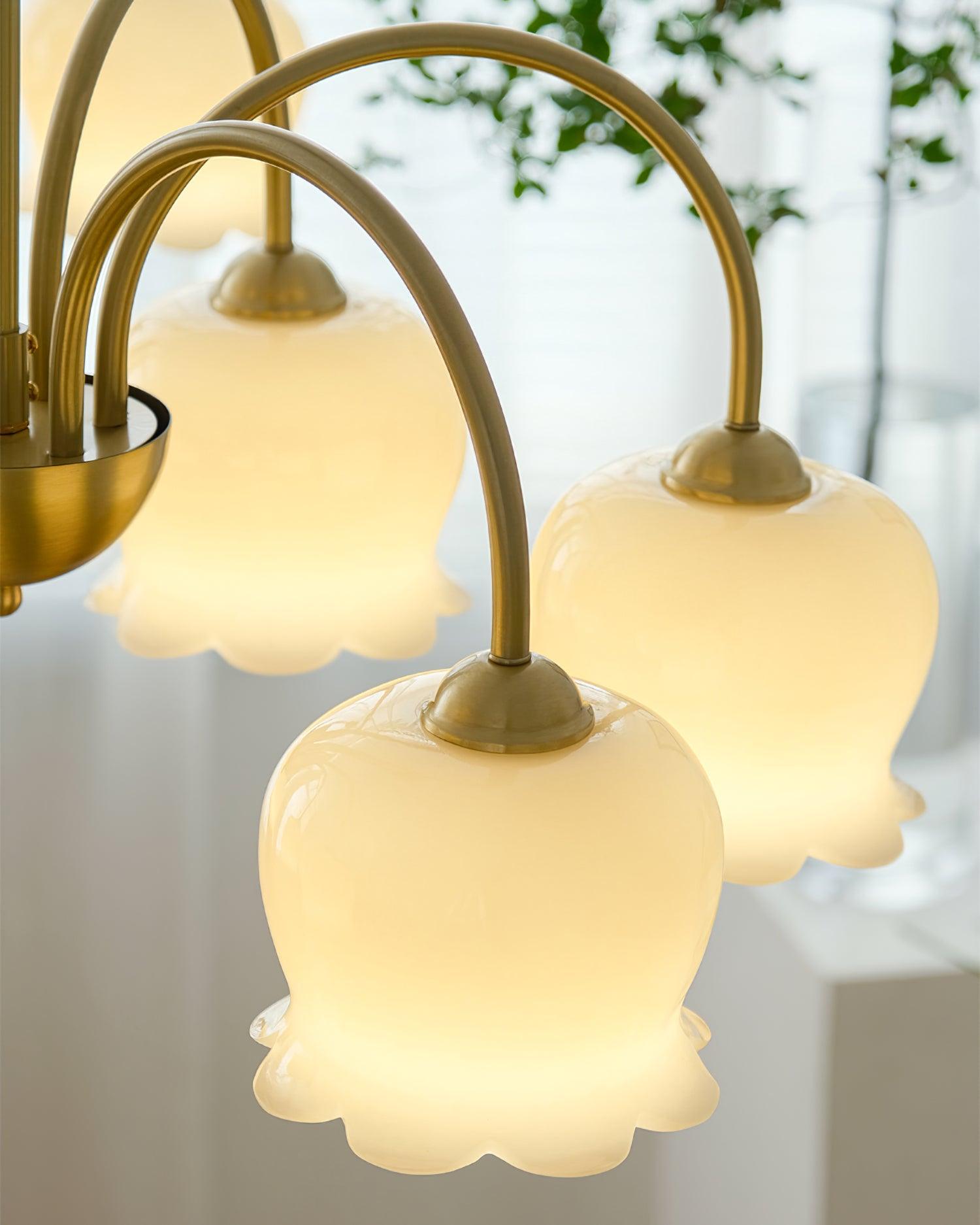 Orchids Brass Chandelier - Cueteks