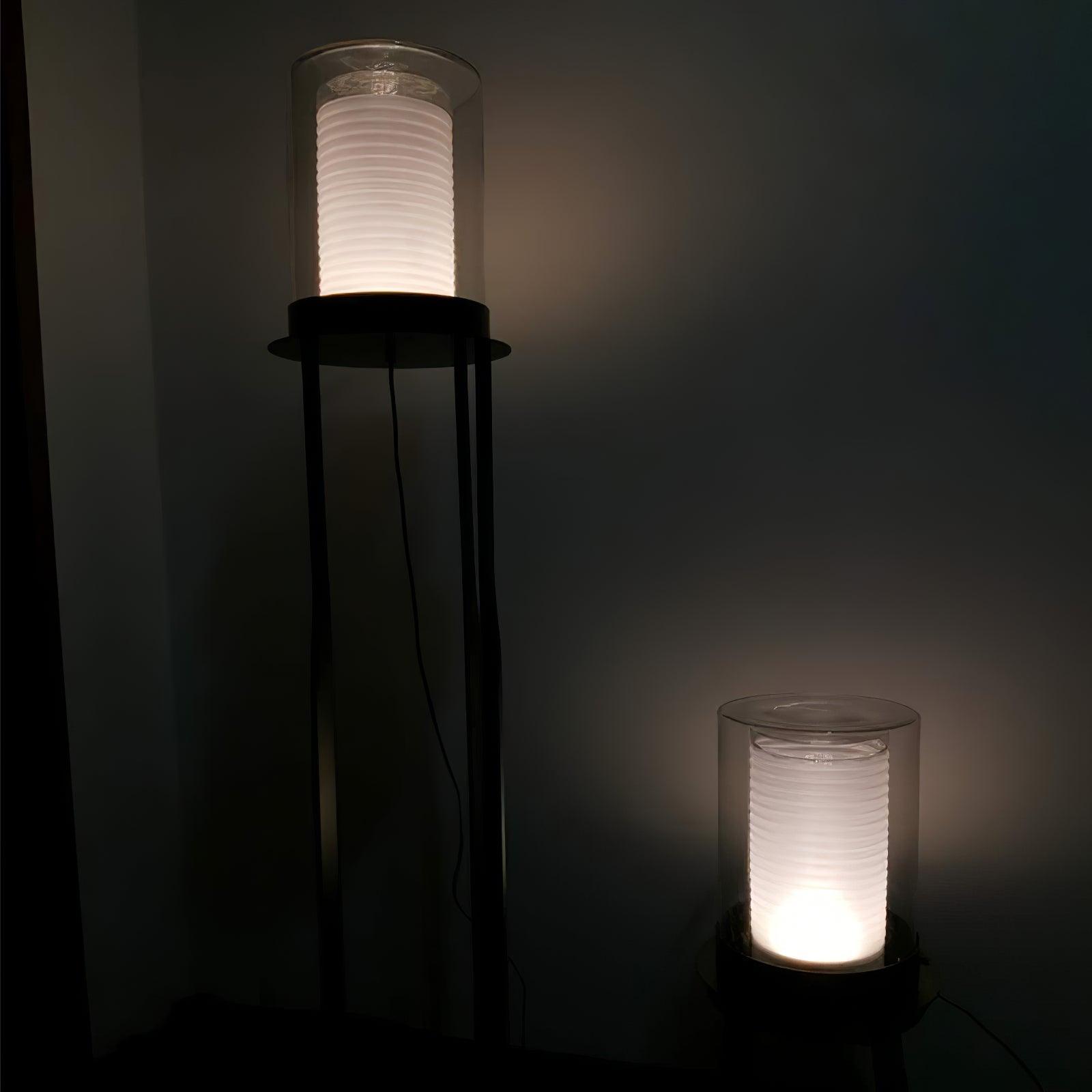Dual Cylinder Glass Floor Lamp - Cueteks