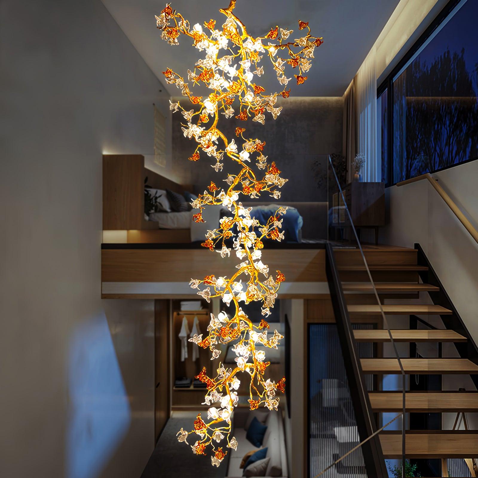 Brass Maple Branch Chandelier - Cueteks