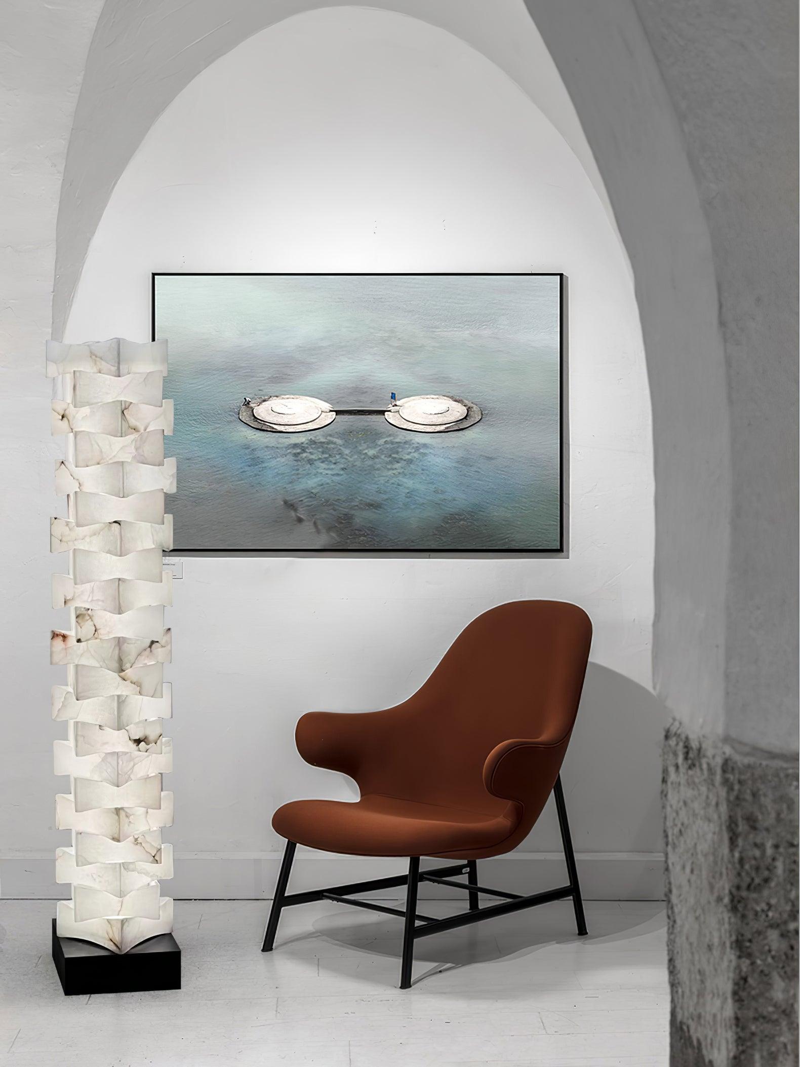 Stacked Alabaster Squares Floor Lamp - Cueteks