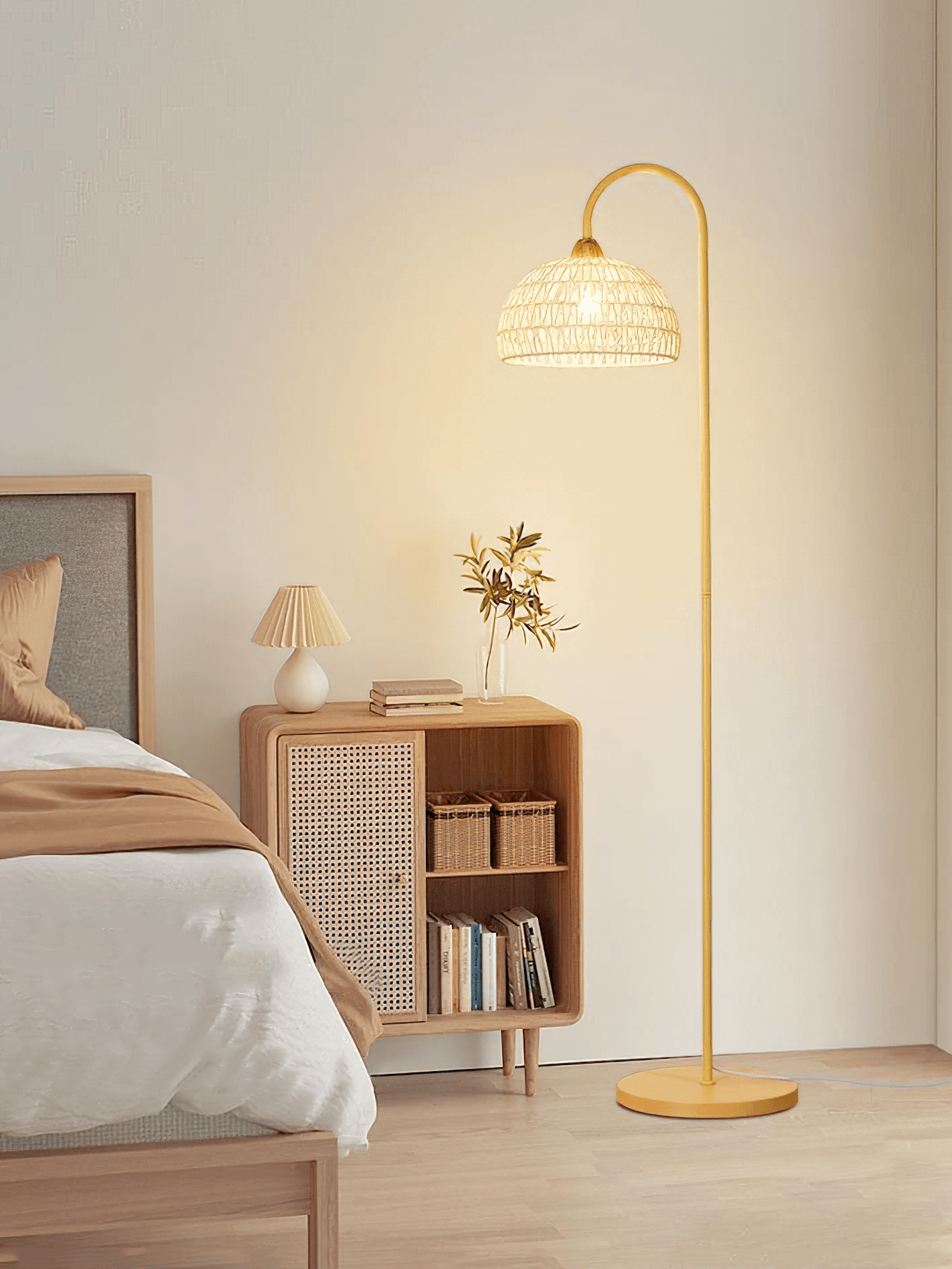 Rattan Arch Floor Lamp - Cueteks