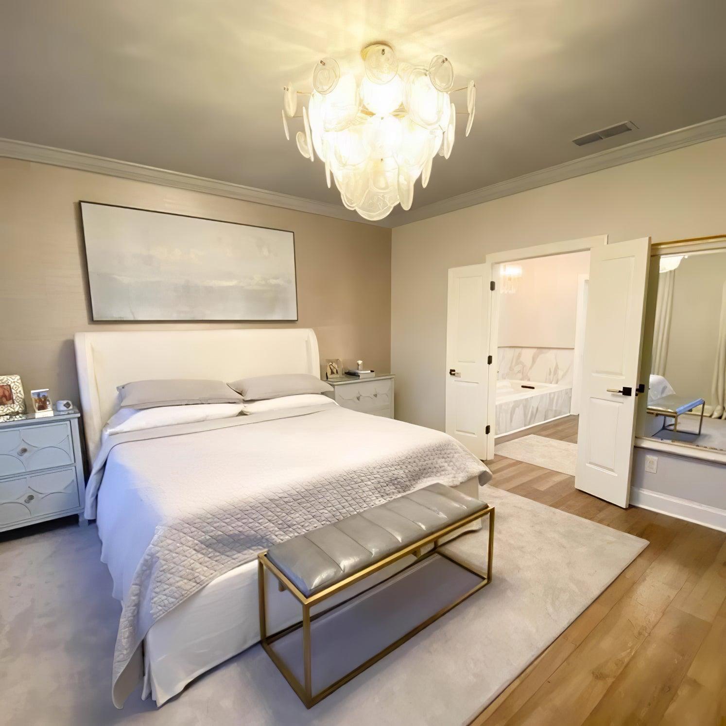 Brass Discs Cascading Chandelier - Cueteks