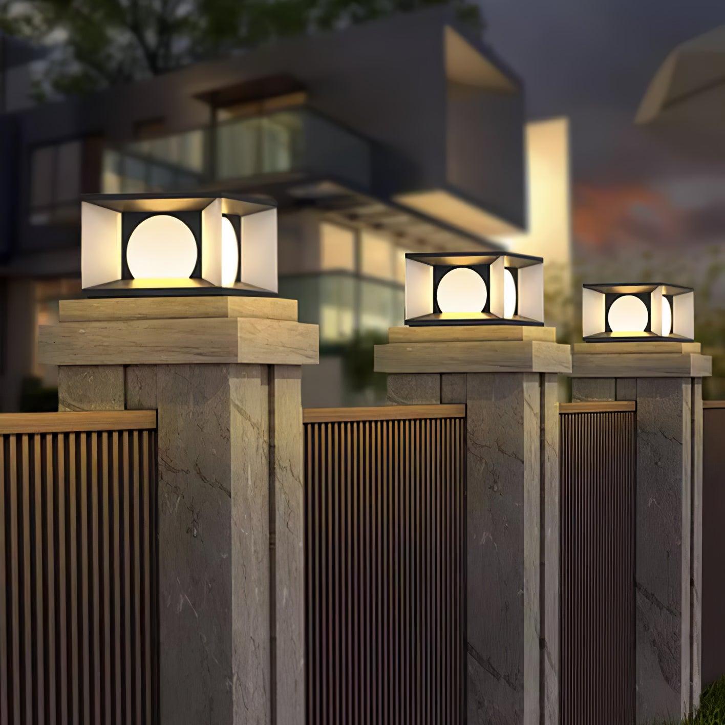 Eclipse Cube Outdoor Post Light - Cueteks