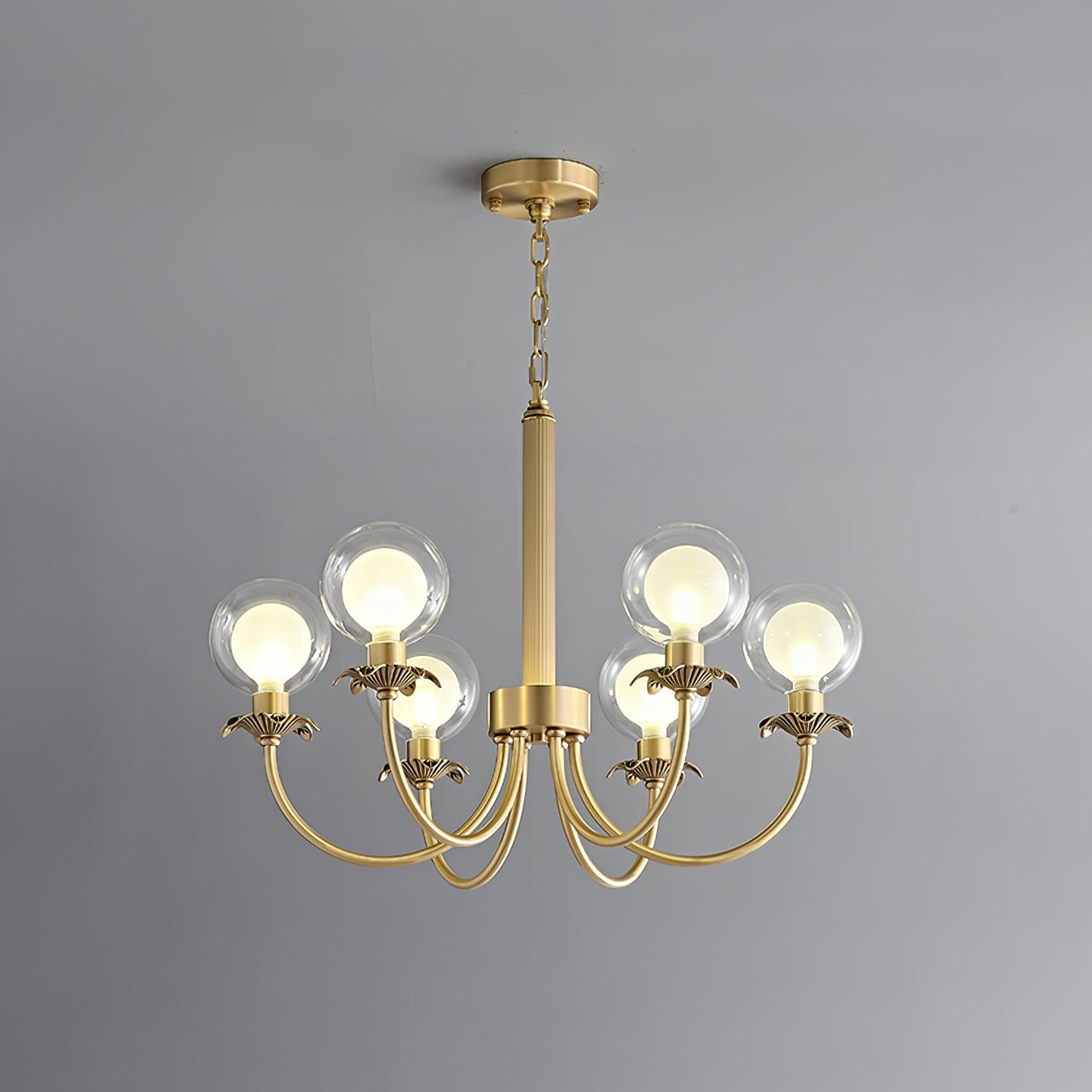 Aureate Radiance Glass Chandelier - Cueteks