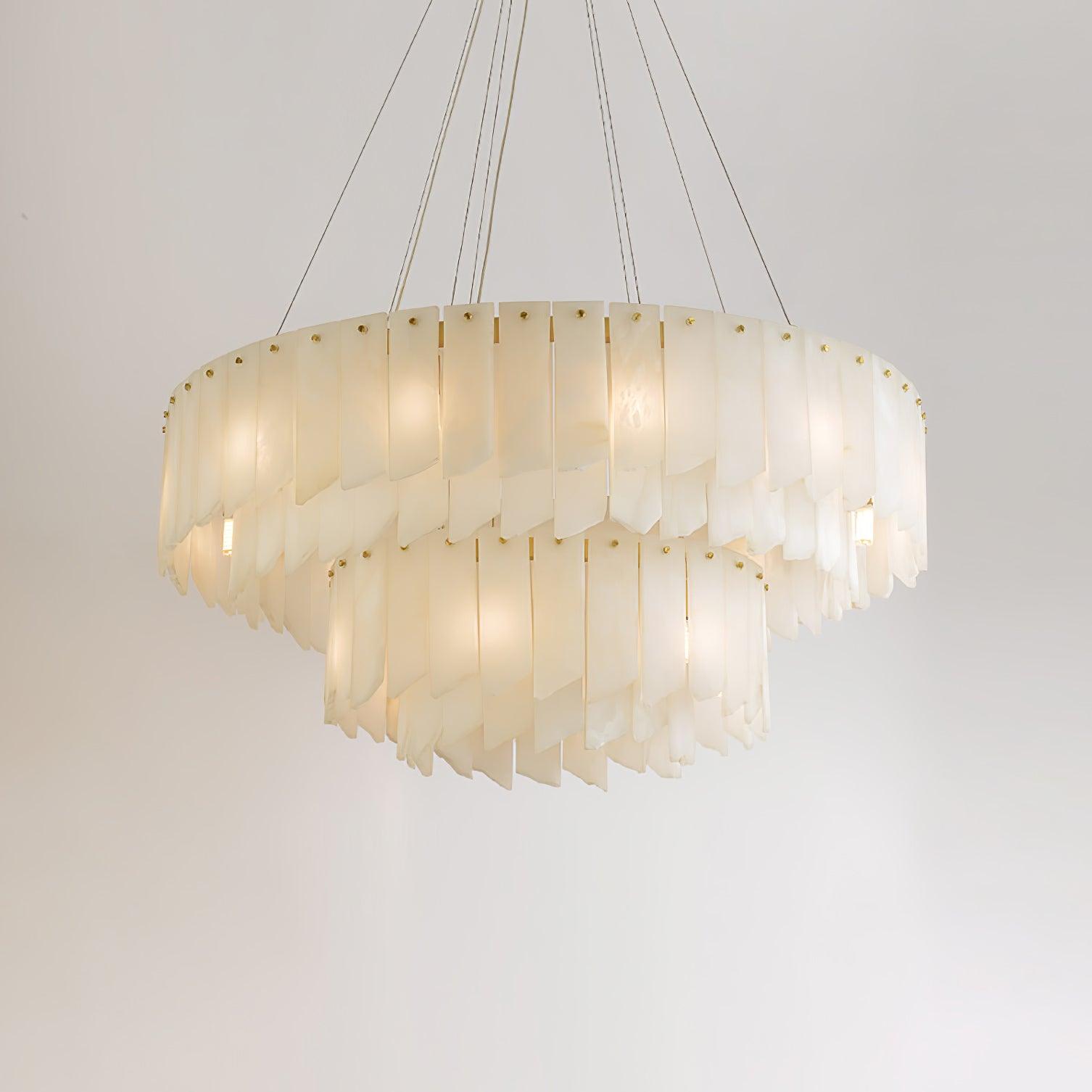 Alabaster Cascade Tiered Chandelier - Cueteks