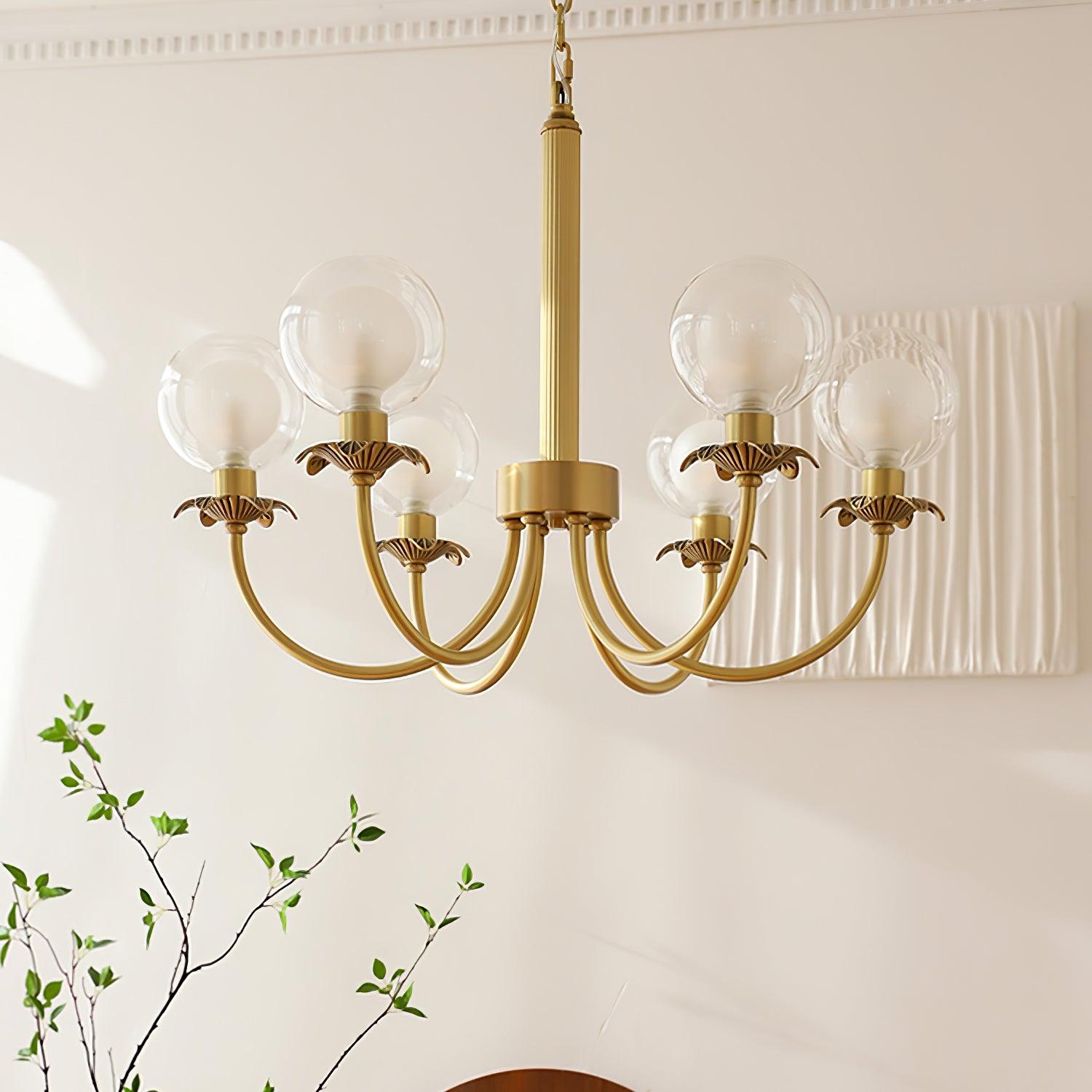 Aureate Radiance Glass Chandelier - Cueteks