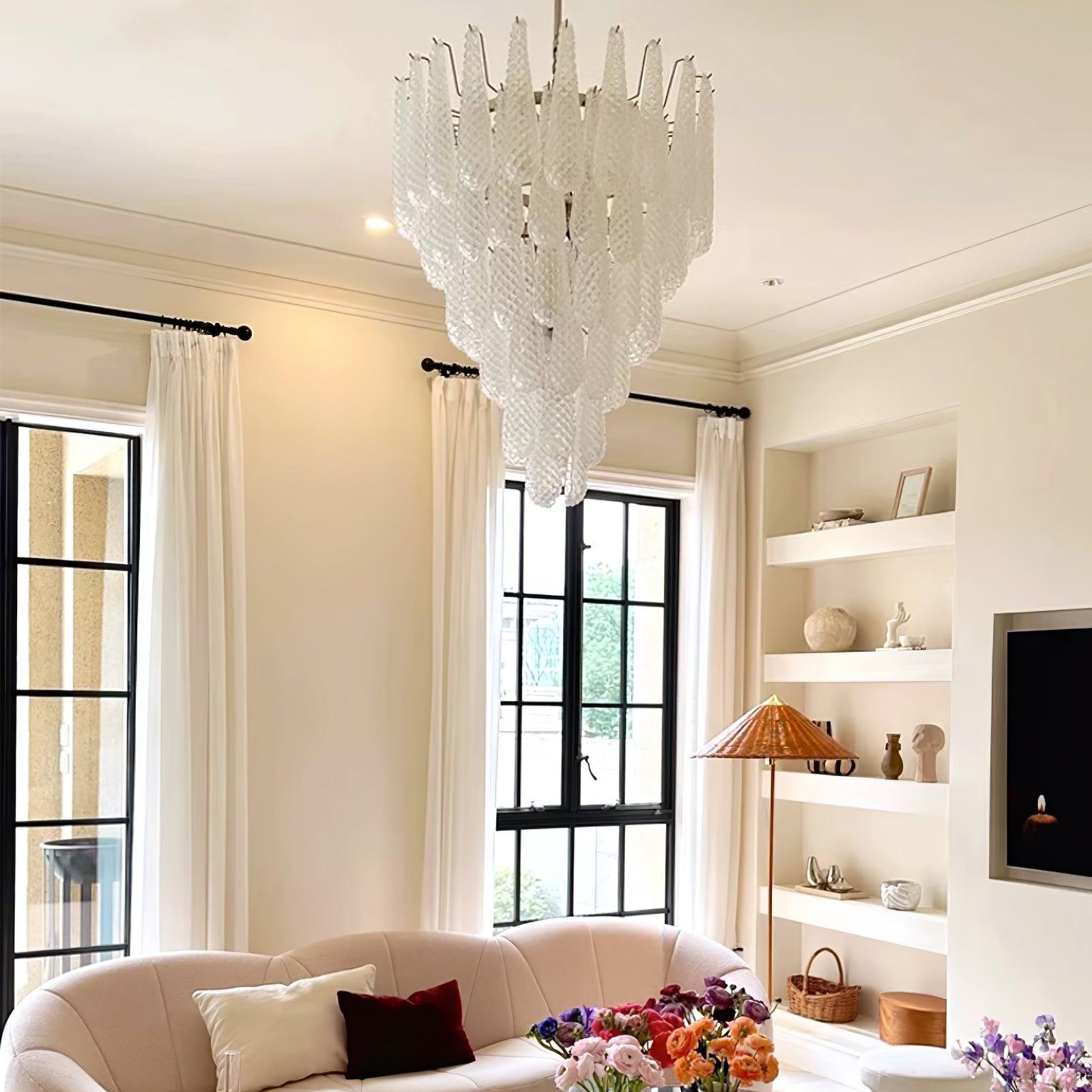 Grid Glass Waterfall Chandelier - Cueteks