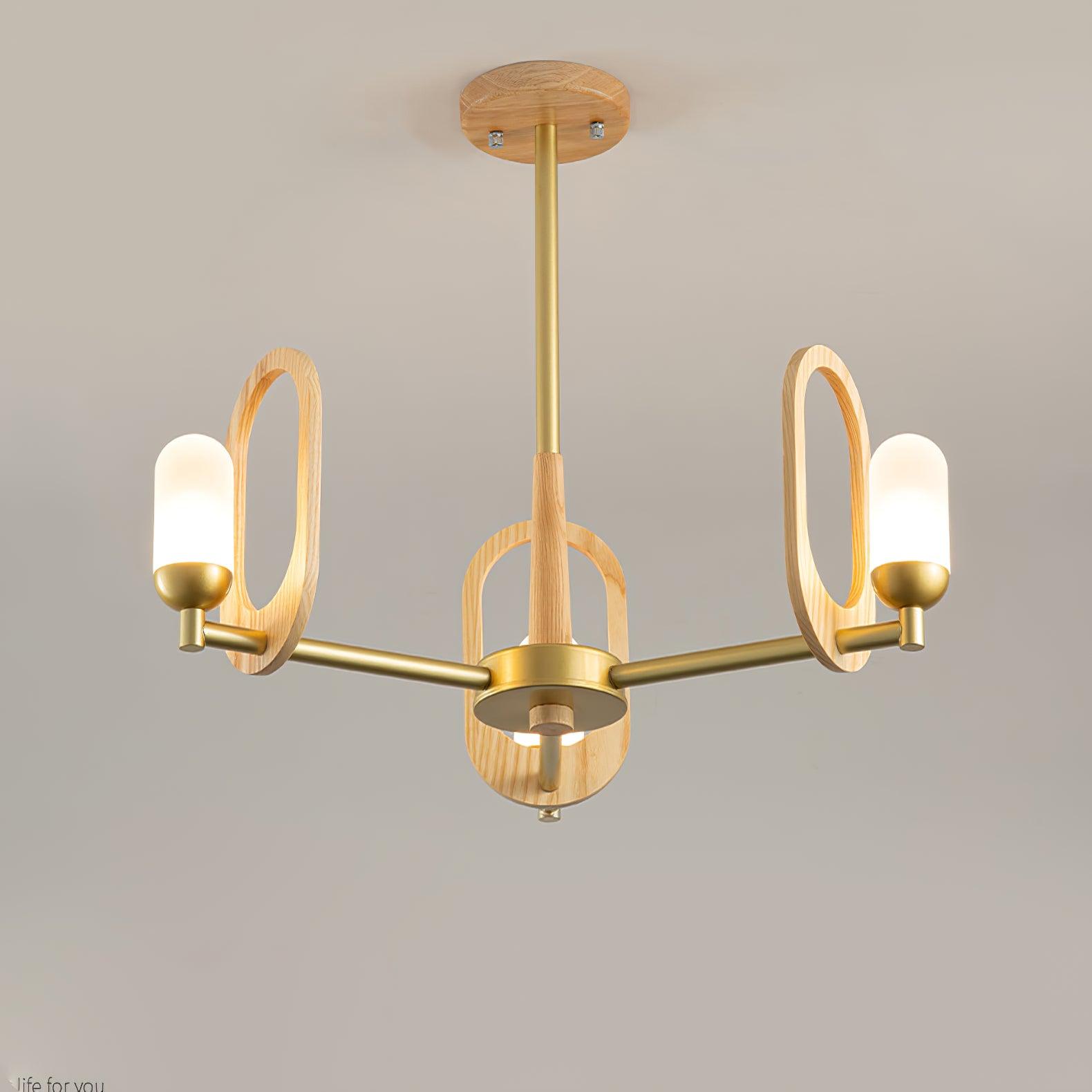 Wood Art Halo Chandelier - Cueteks