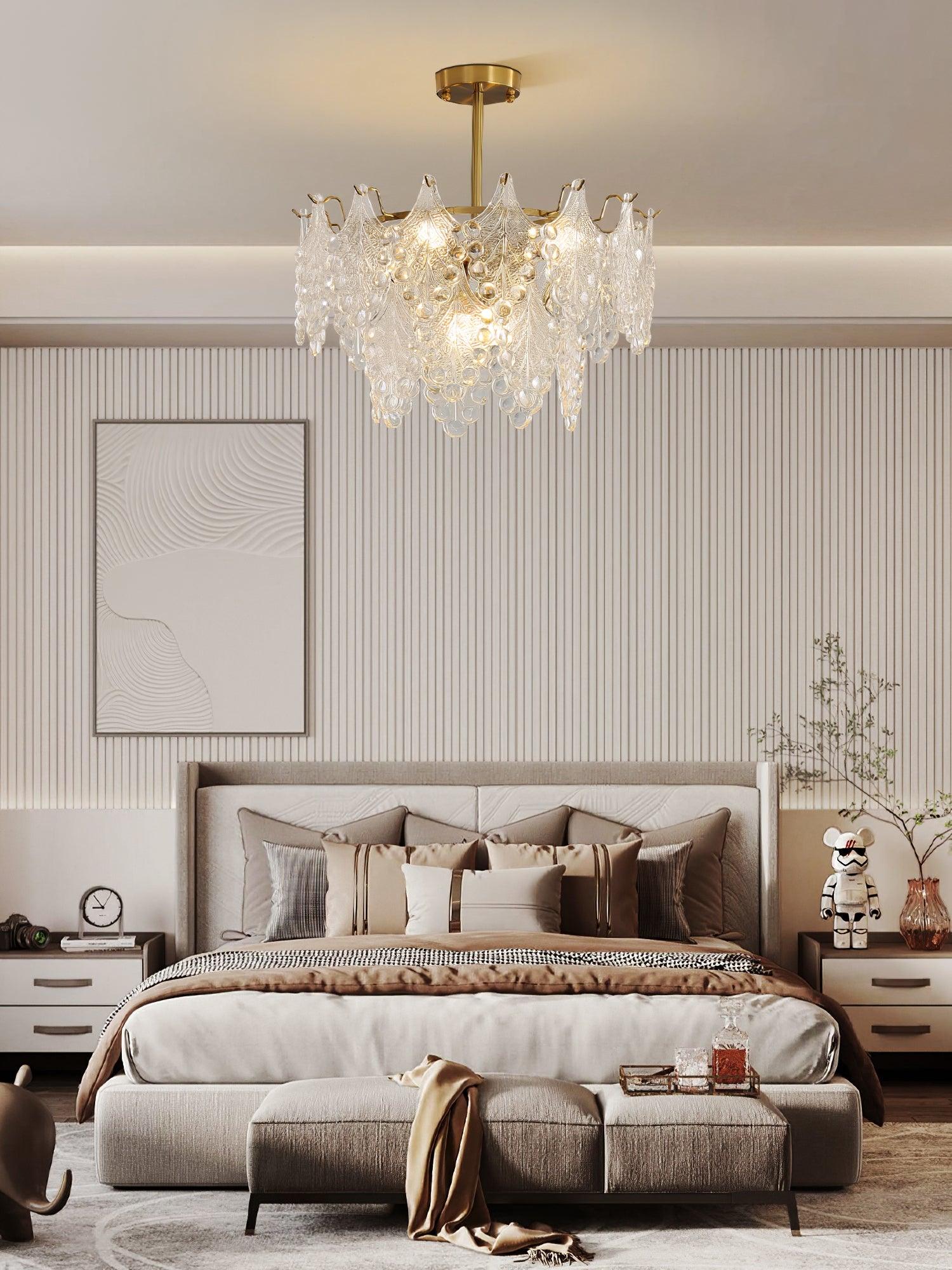 Tiered Carved Glass Chandelier - Cueteks