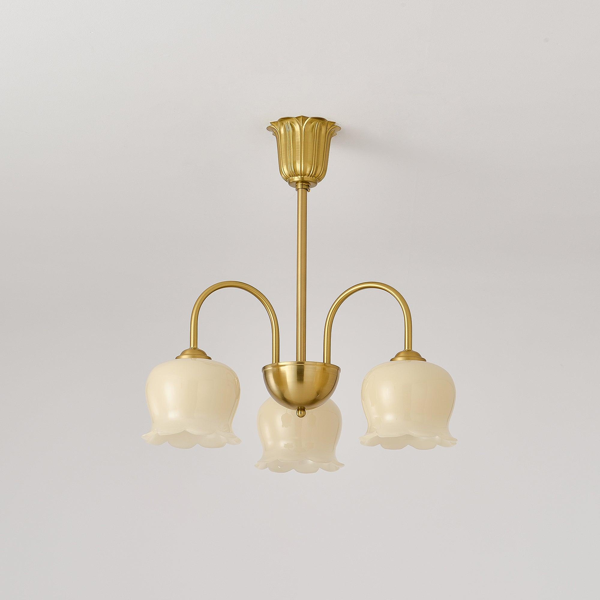 Orchids Brass Chandelier - Cueteks