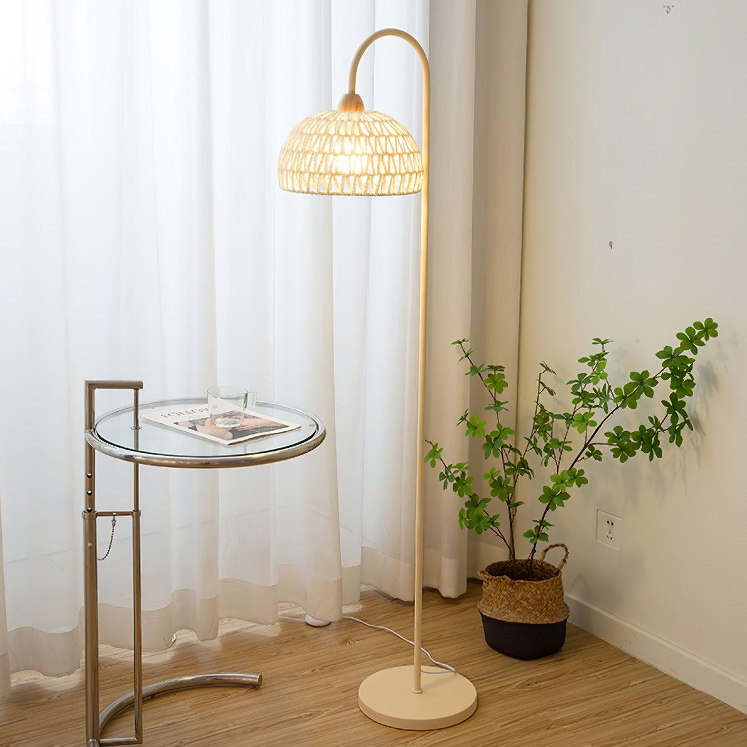Rattan Arch Floor Lamp - Cueteks