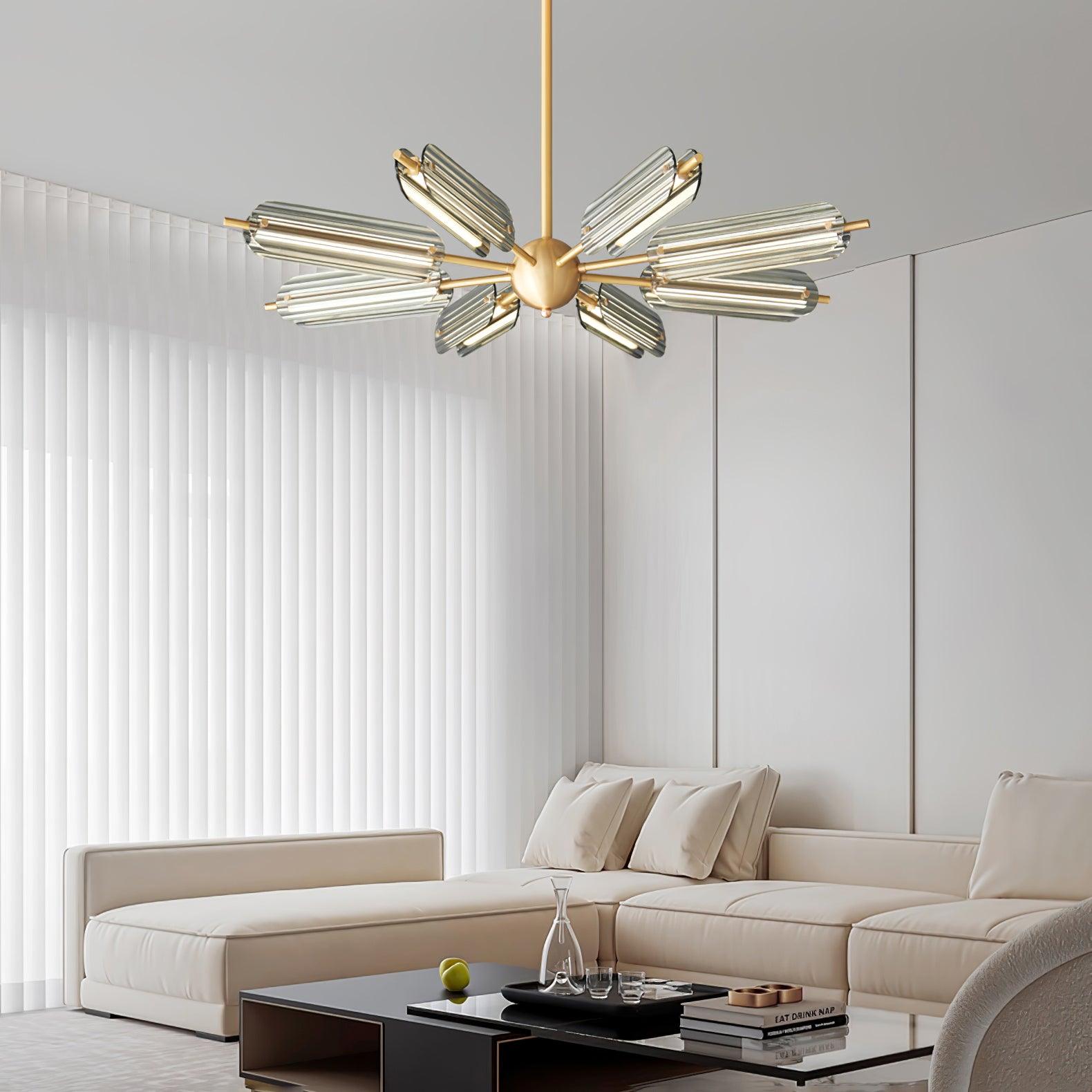 Sputnik Brass Chandelier - Cueteks