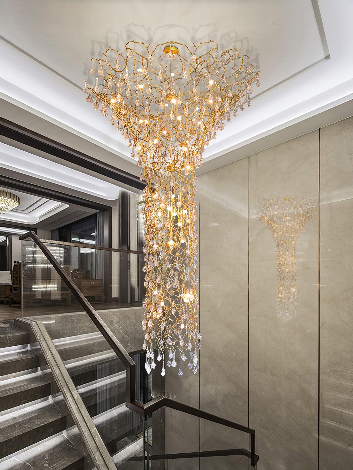 Tree Branch Staircase Chandelier - Cueteks