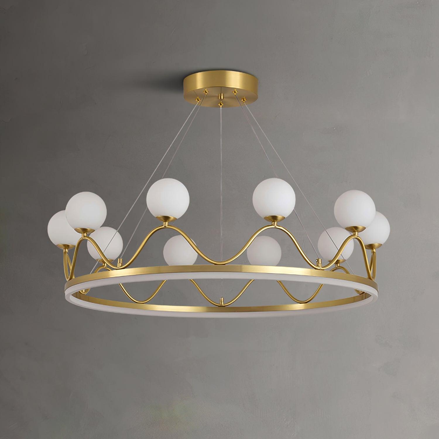 Crown Brass Chandelier - Cueteks