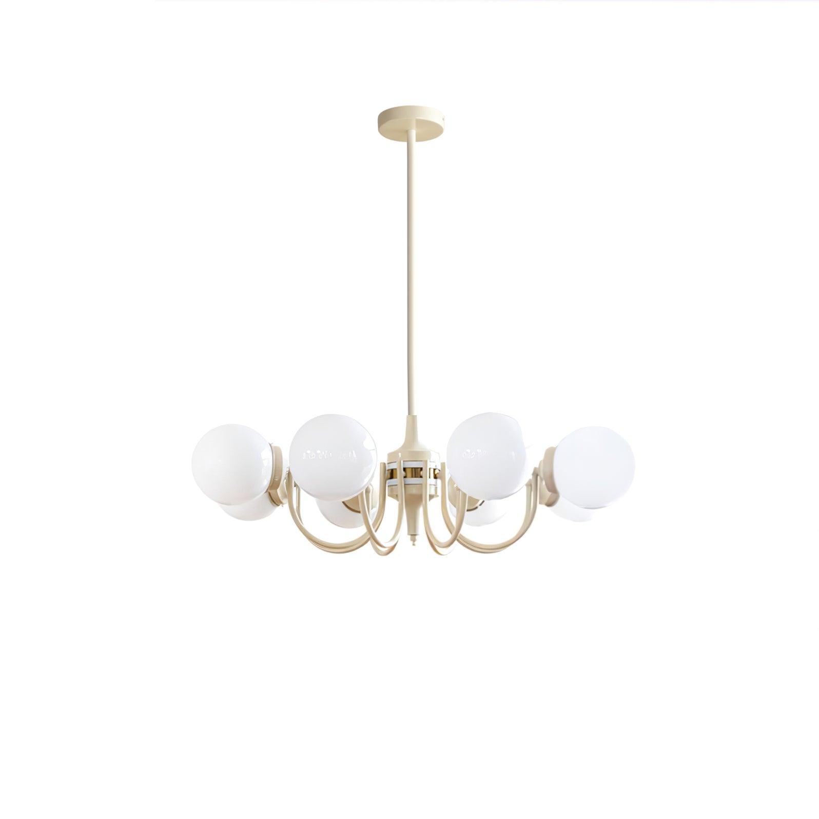 Cream Glass Ball Chandelier - Cueteks