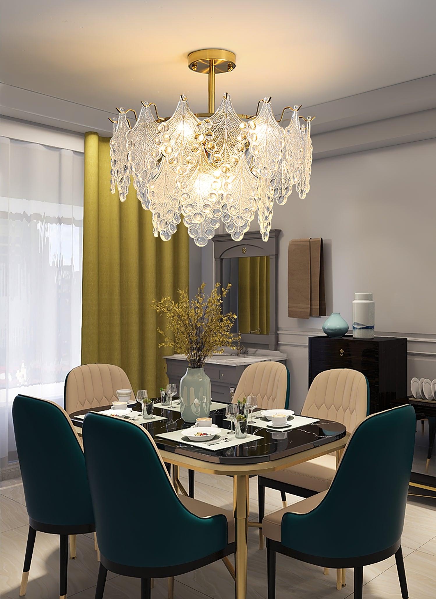 Tiered Carved Glass Chandelier - Cueteks