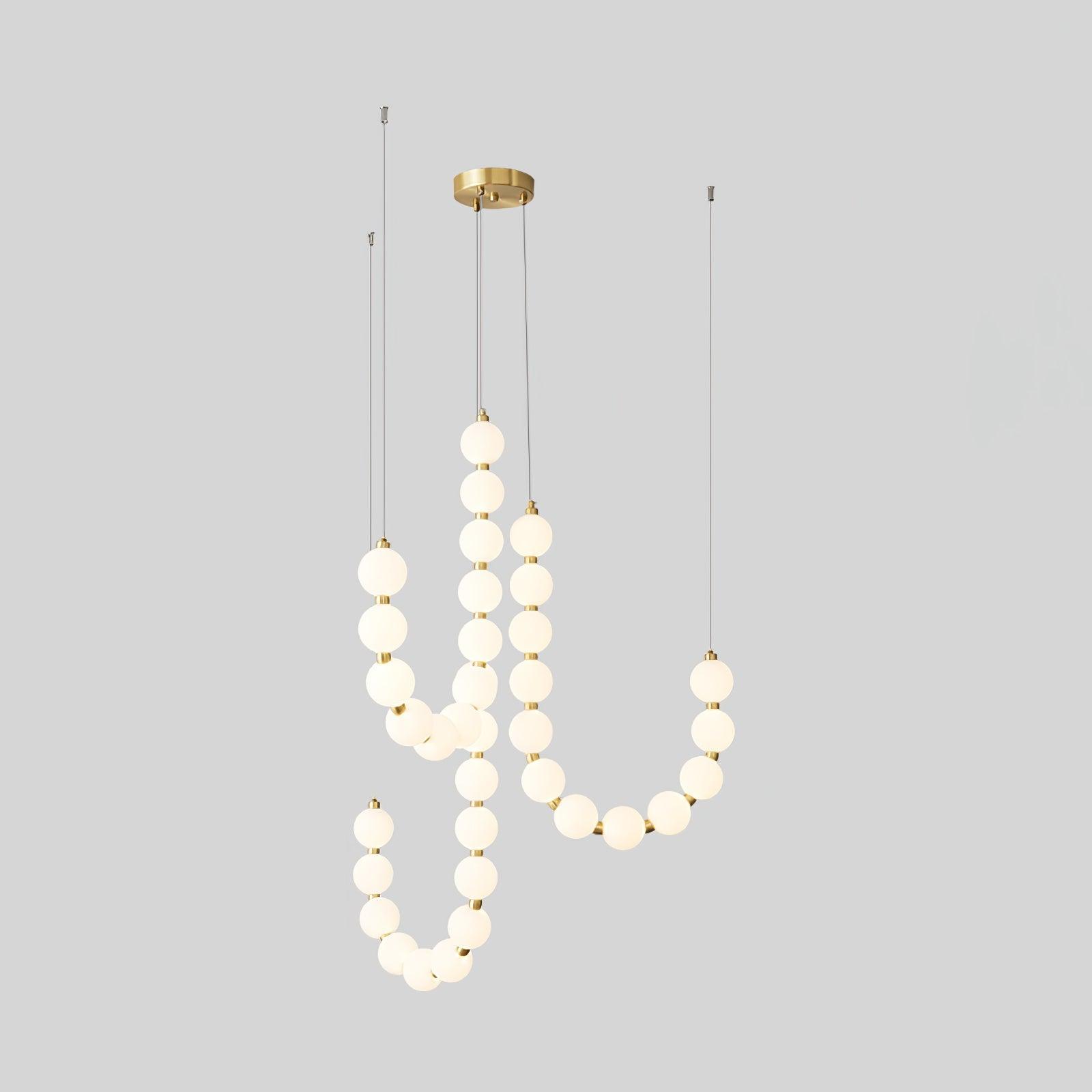 Glass Pearl Necklace Chandelier - Cueteks