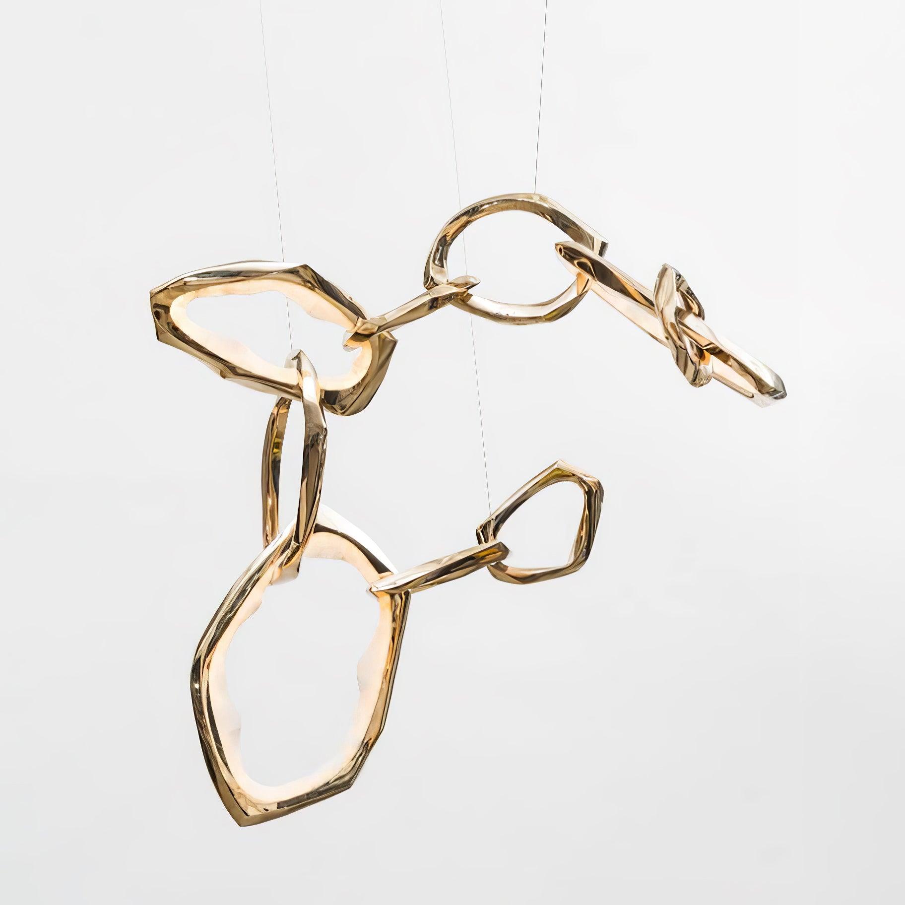 Cloud Rings Series Brass Chandelier - Cueteks