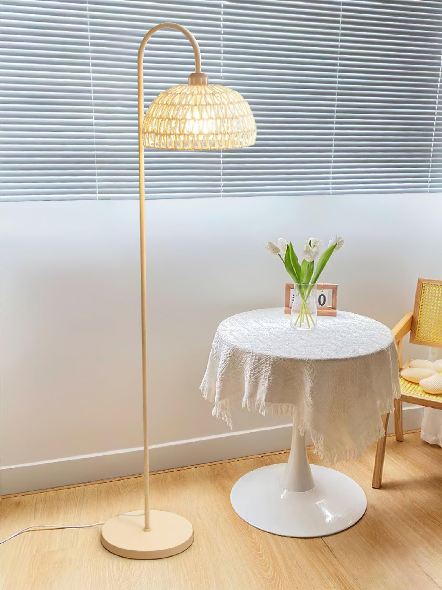 Rattan Arch Floor Lamp - Cueteks