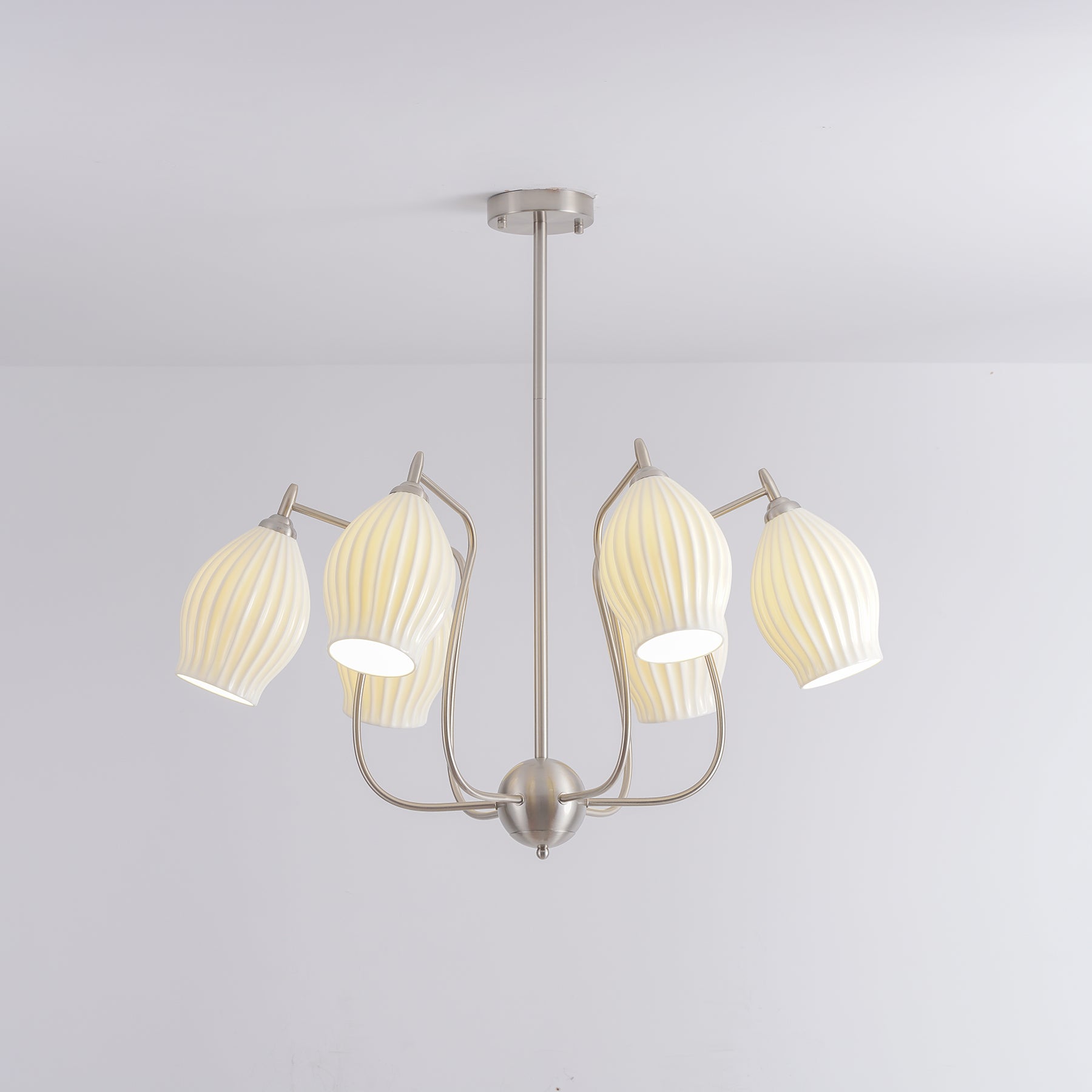 Ceramic Ribbed Chandelier - Cueteks