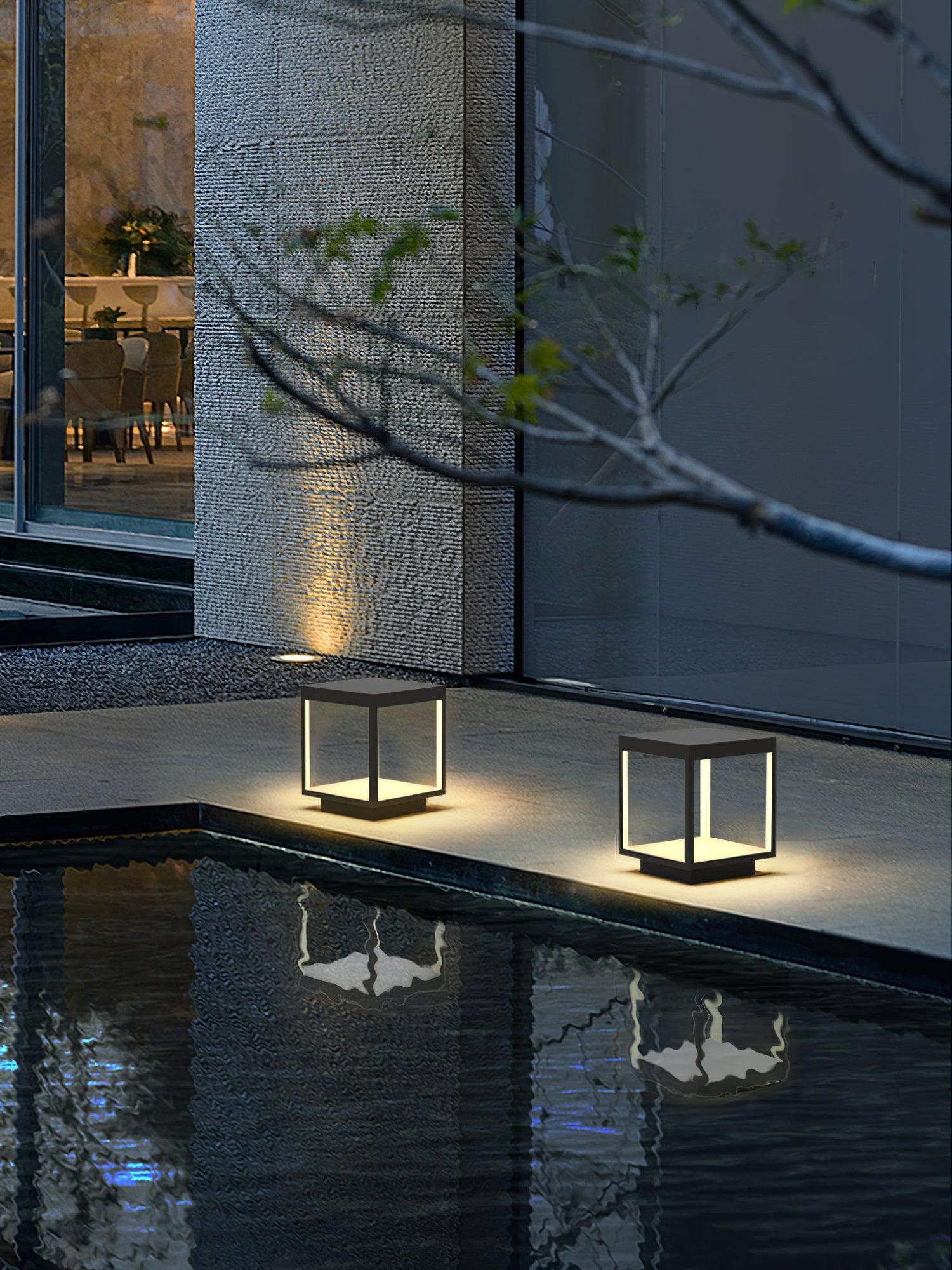 Square Frame Fence Post Garden Light - Cueteks