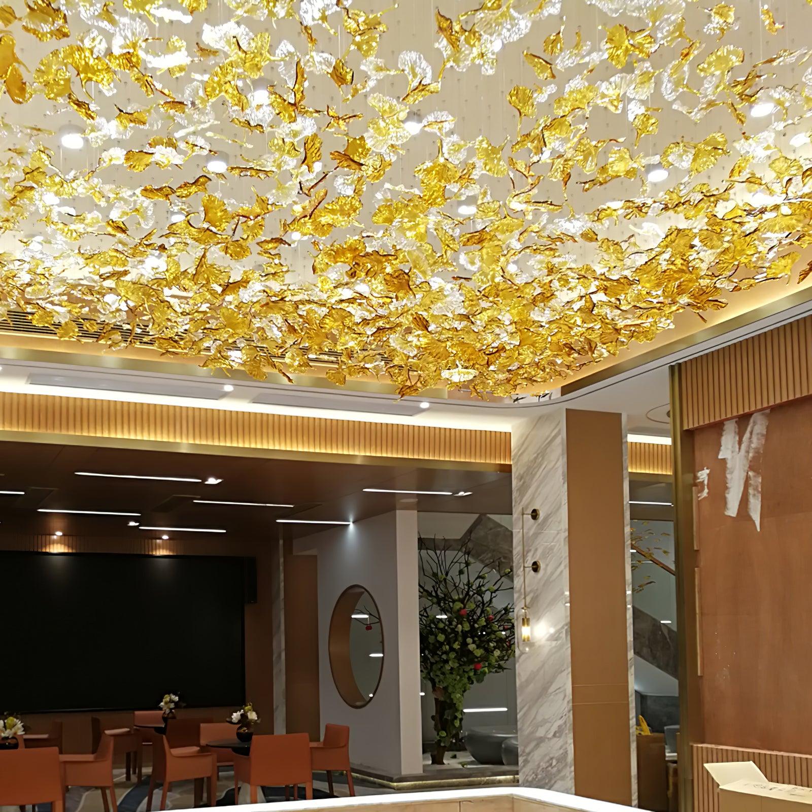 Multicolor Crystal Maple Leaf Chandelier - Cueteks
