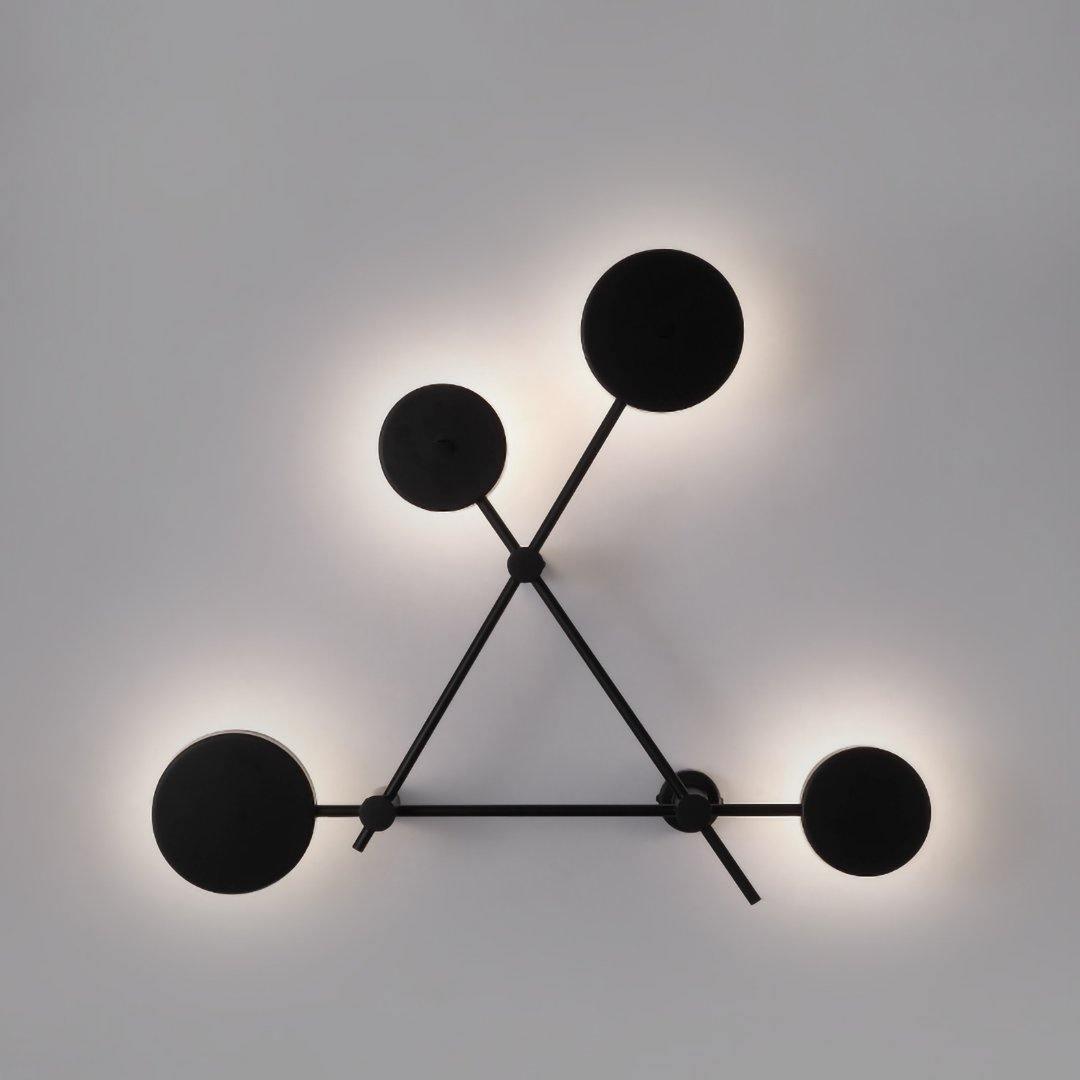 Lride geometric disc and rod wall light