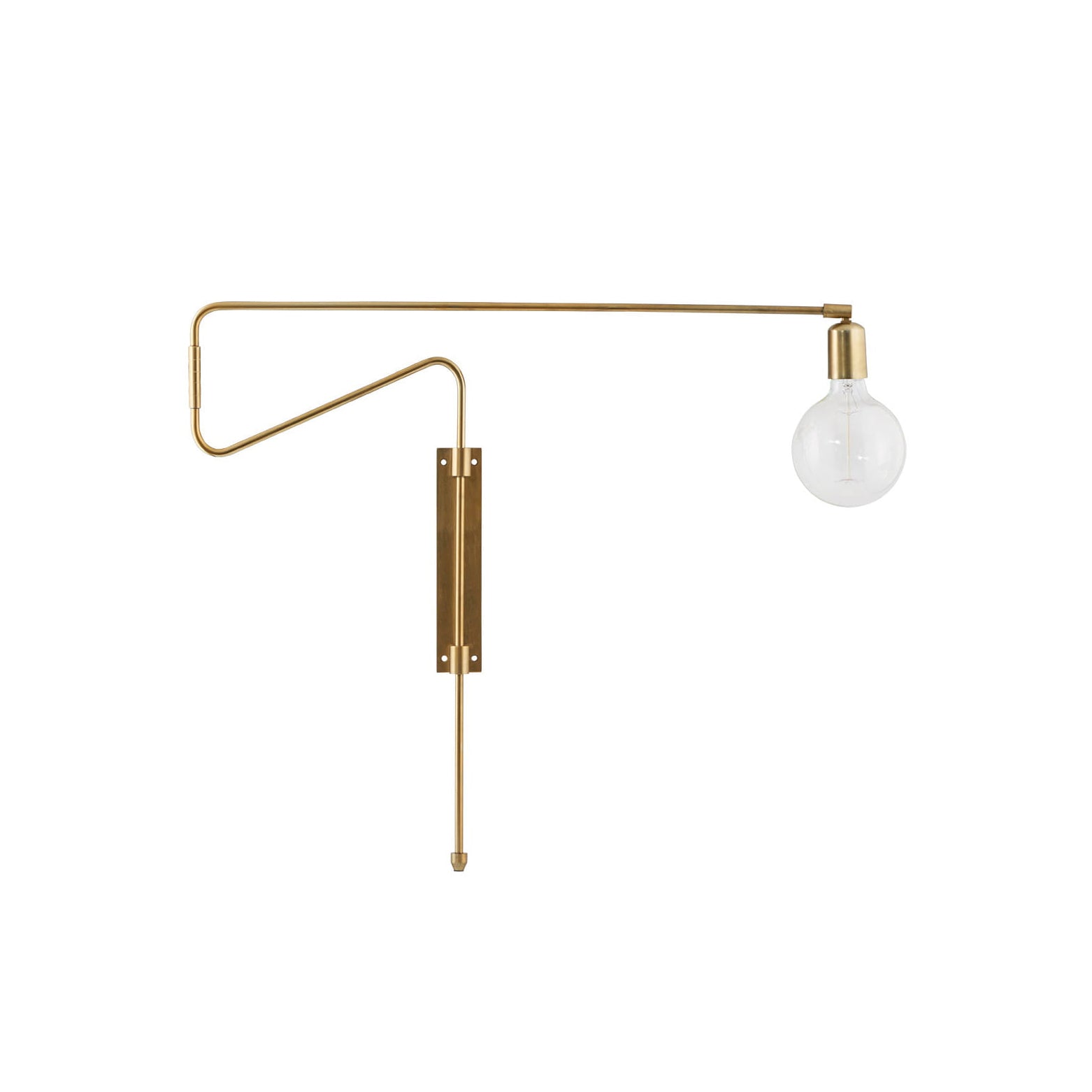 Brass Swing arm and narrow vertical mounting plate