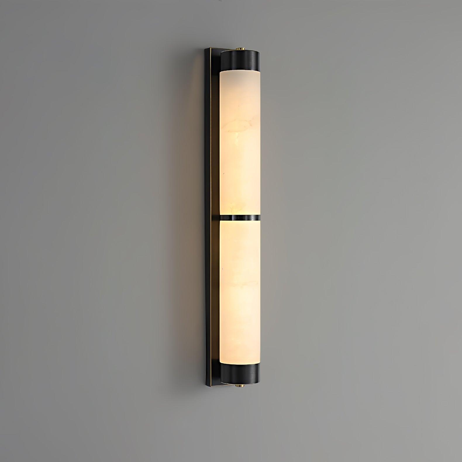 Cylindra Alabaster Brass Wall Light - Cueteks
