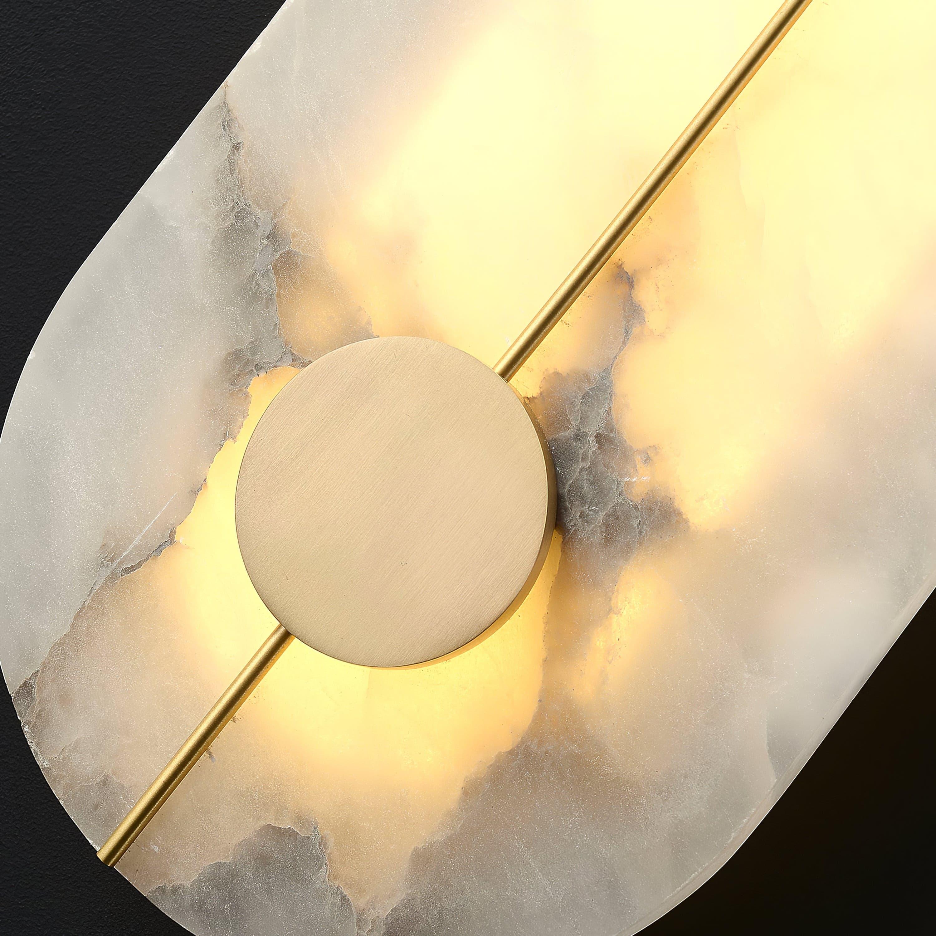 Illuminated stone-like pattern and central metal detail