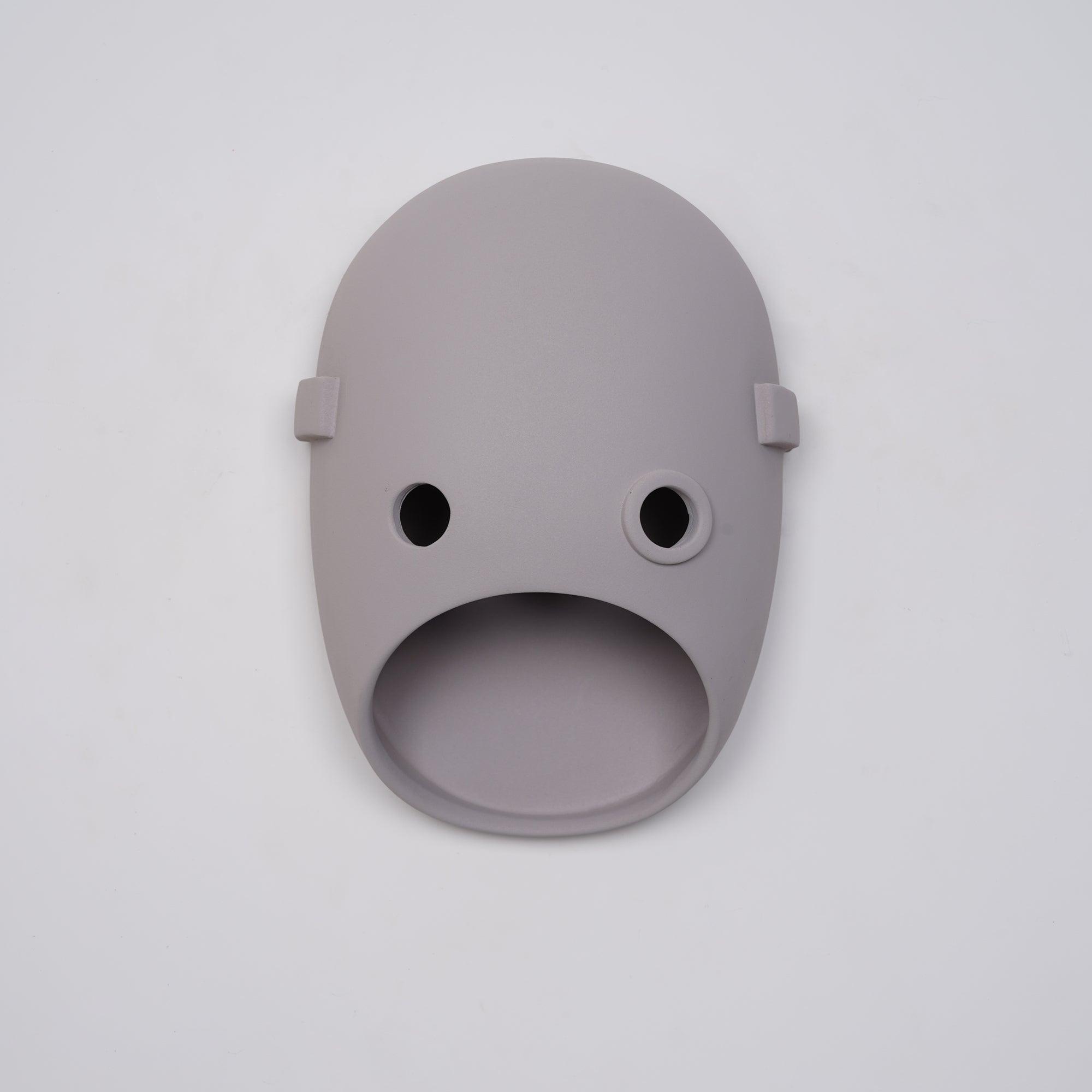 Unlit face wall light with side tabs and open mouth