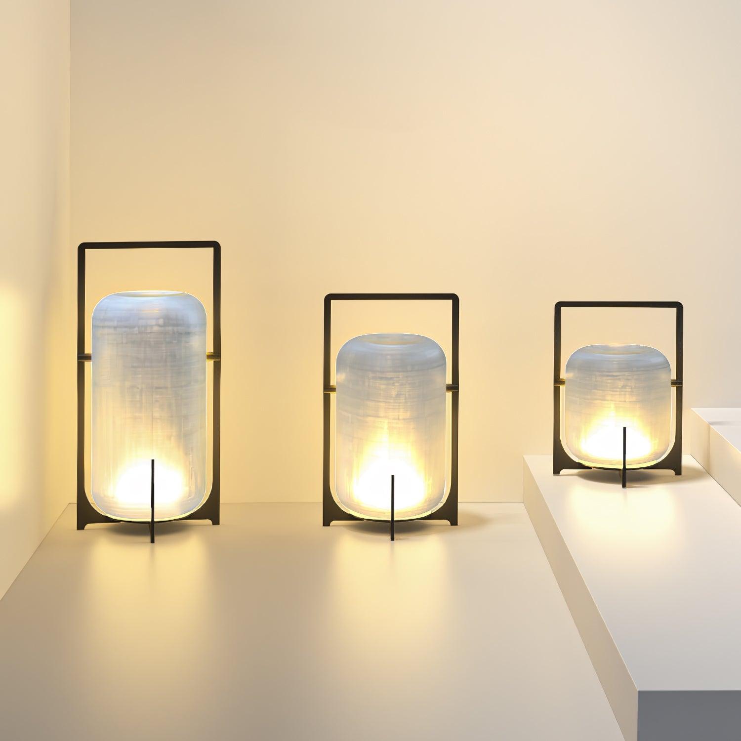 Black Twilight Lantern Table Lamp - Cueteks