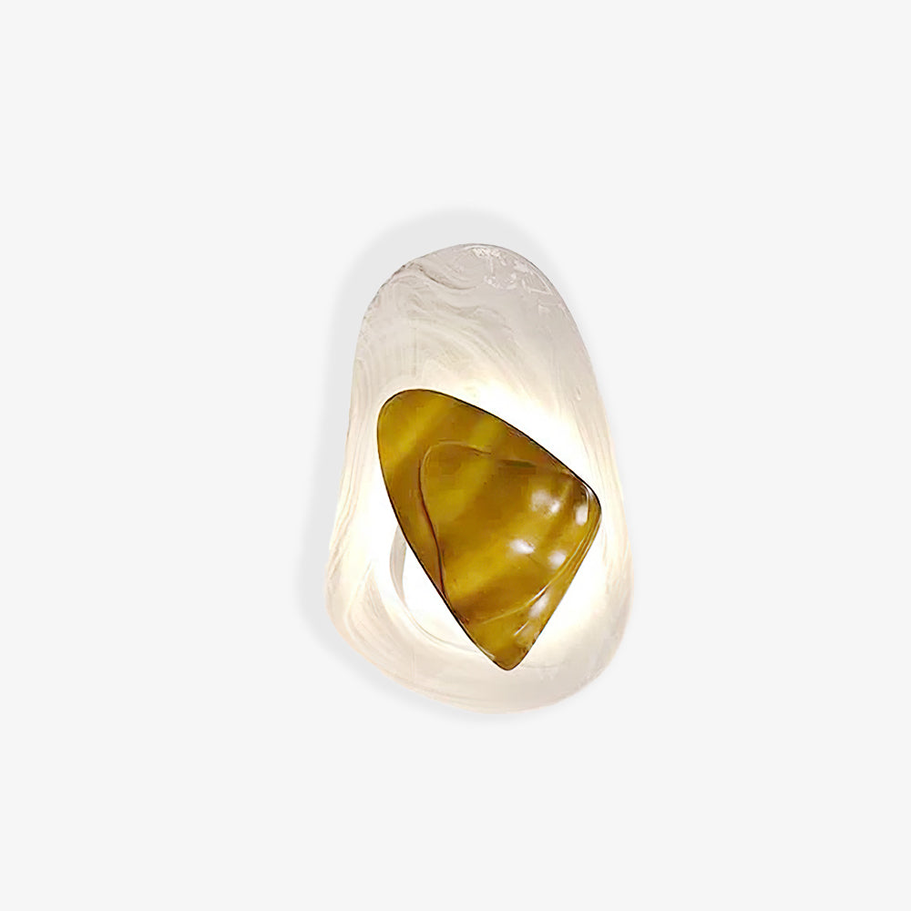 DC1725 textured glass LED wall light with layered metal plates