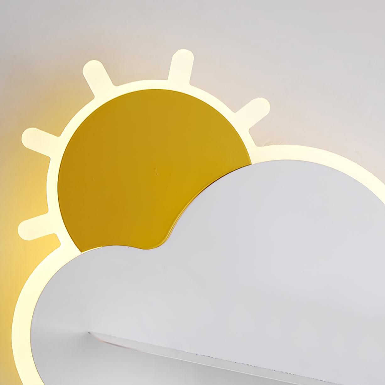 Close-up of yellow sun and illuminated cloud edge